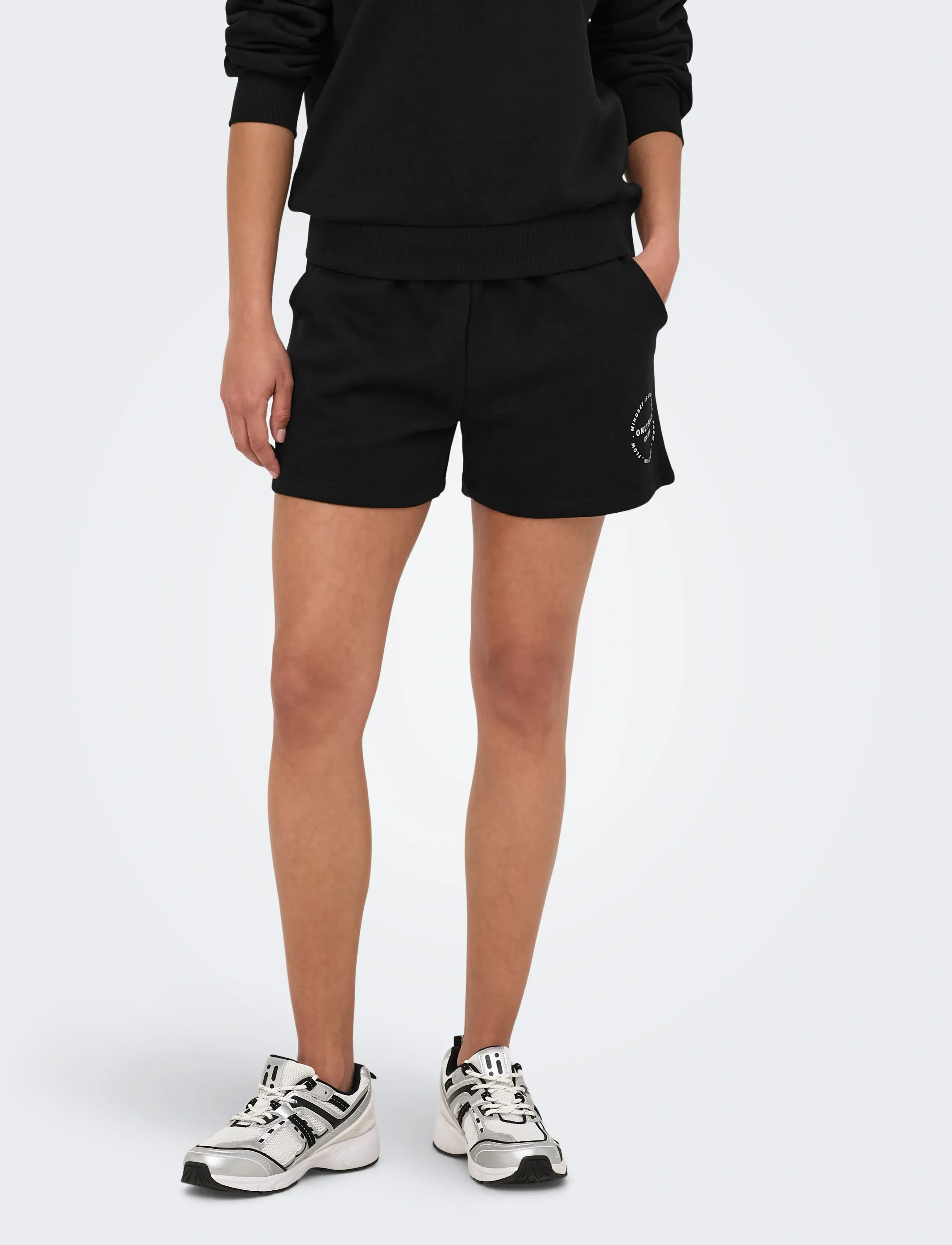 Only Play Onpcava Hw Brush Swt Shorts, Kvinder, Højtaljede Sweatshorts, Sort, Str: S