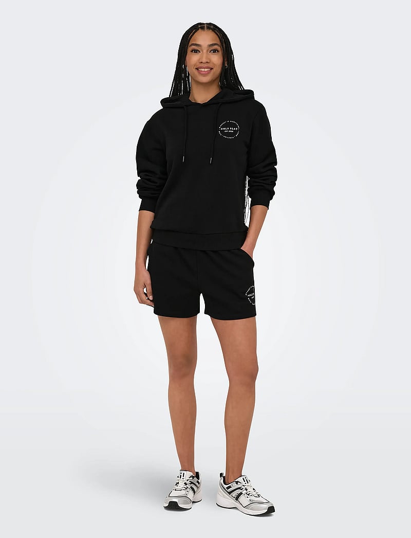 Only Play - ONPCAVA HW BRUSH SWT SHORTS - püksid - black - 4