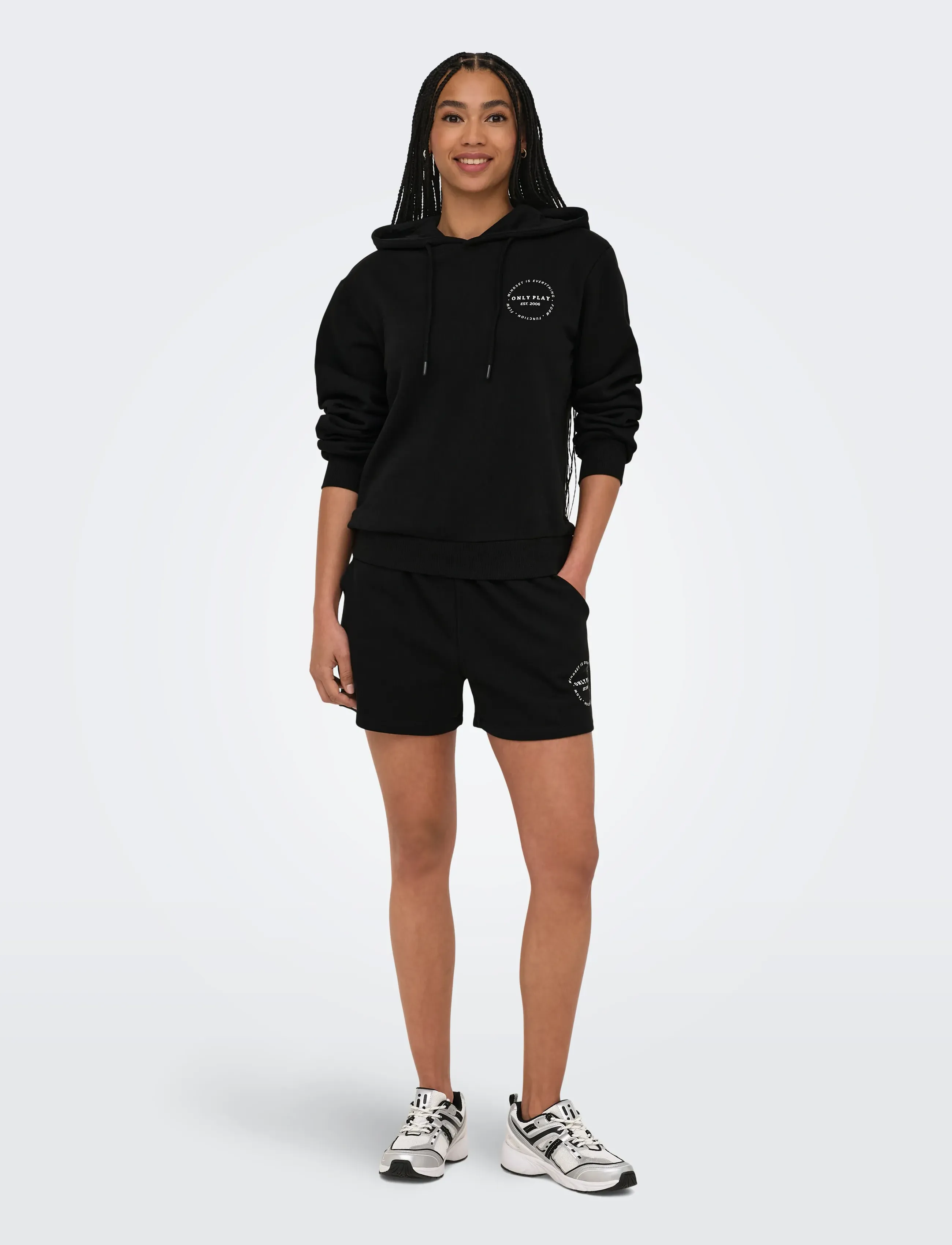 Only Play - ONPCAVA HW BRUSH SWT SHORTS - hosen - black - 4