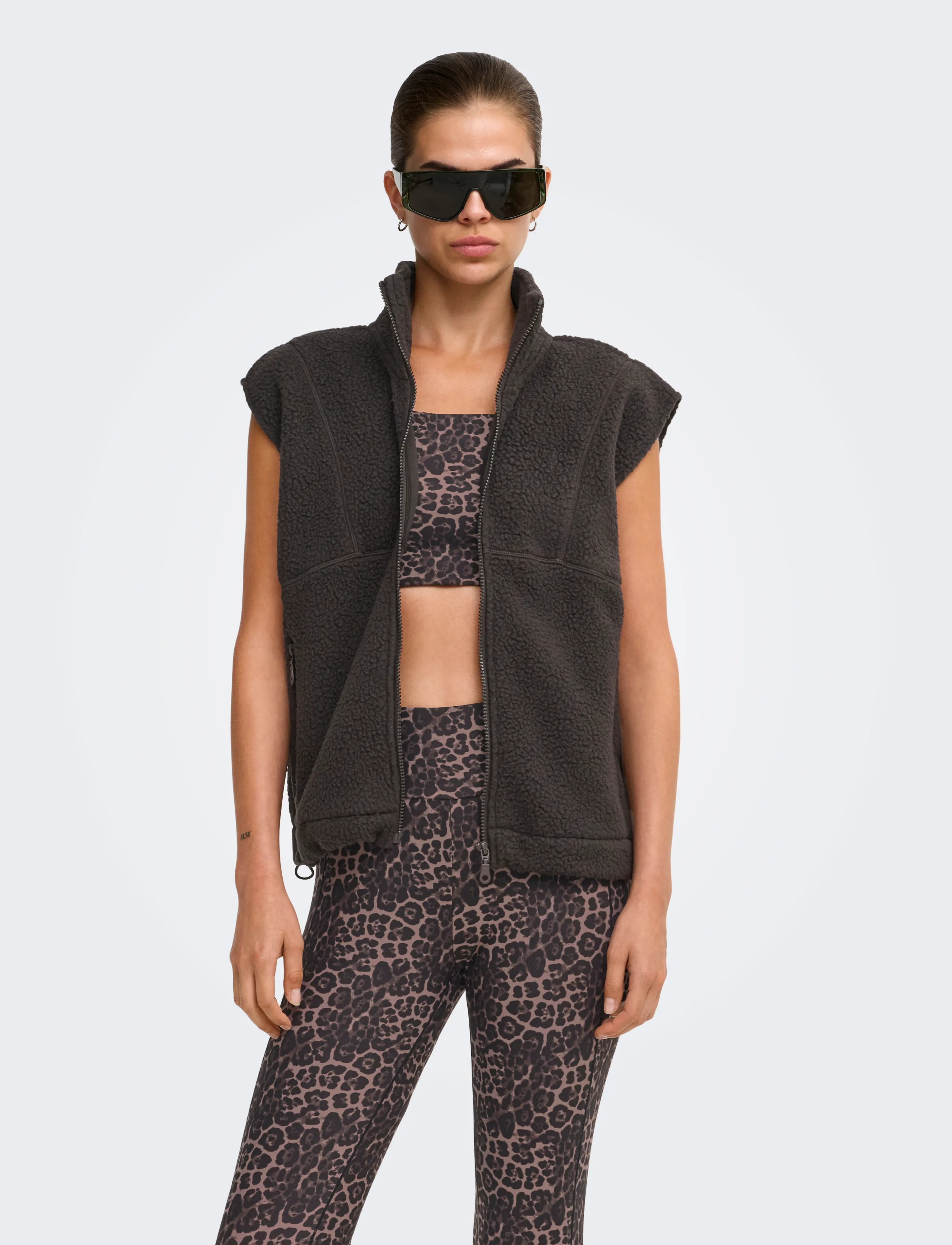 Only Play Onpmeleo-2 Sports Bra, Leopard Print Sports BH, Brun, Str: S