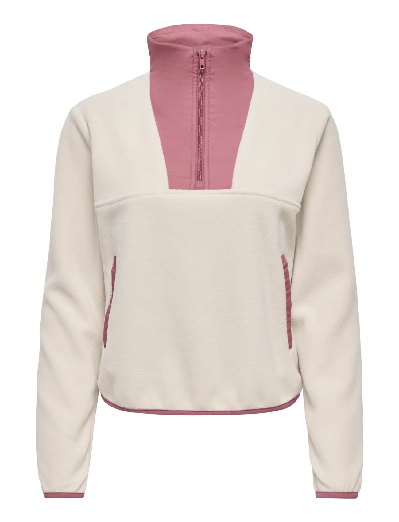 Only Play ONPBETH HN HZ LS FLEECE PULLOVER - Sweatshirts - PUMICE STONE / cream