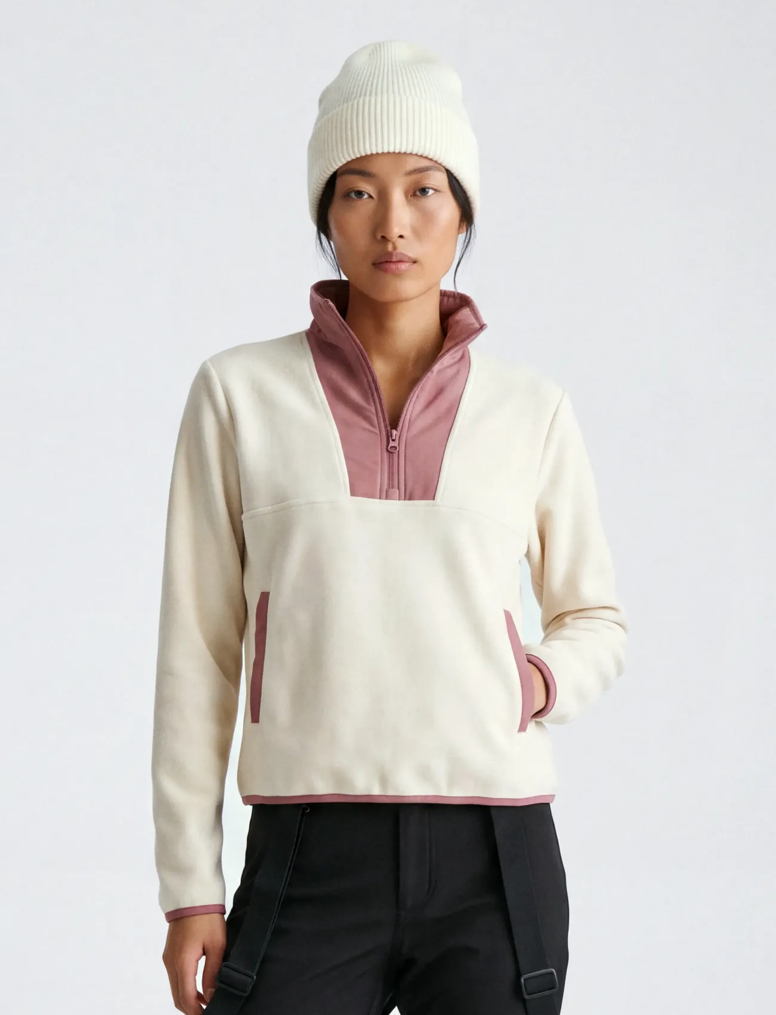 Only Play - ONPBETH HN HZ LS FLEECE PULLOVER - overdele - pumice stone - 0
