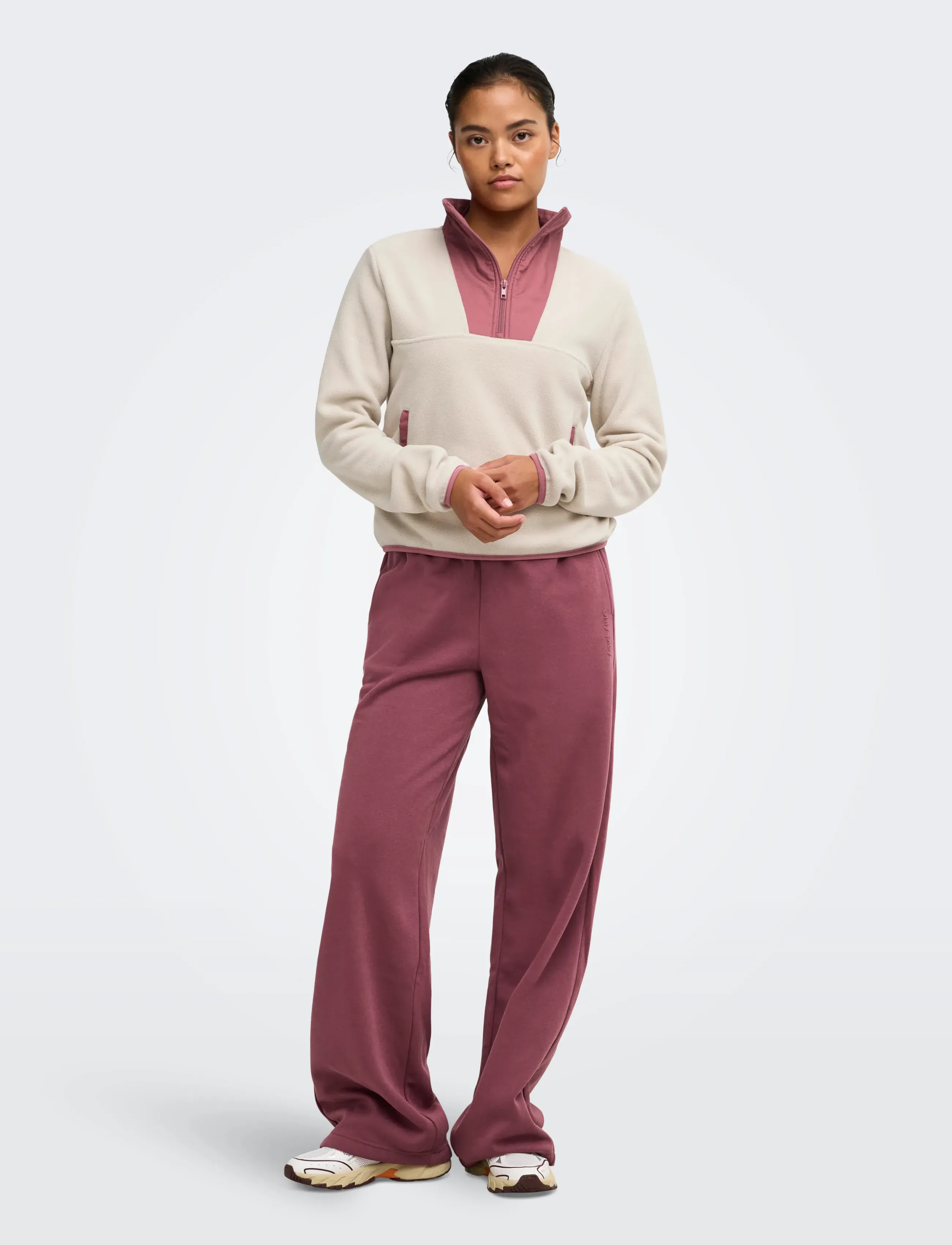 Only Play - ONPBETH HN HZ LS FLEECE PULLOVER - overdele - pumice stone - 4