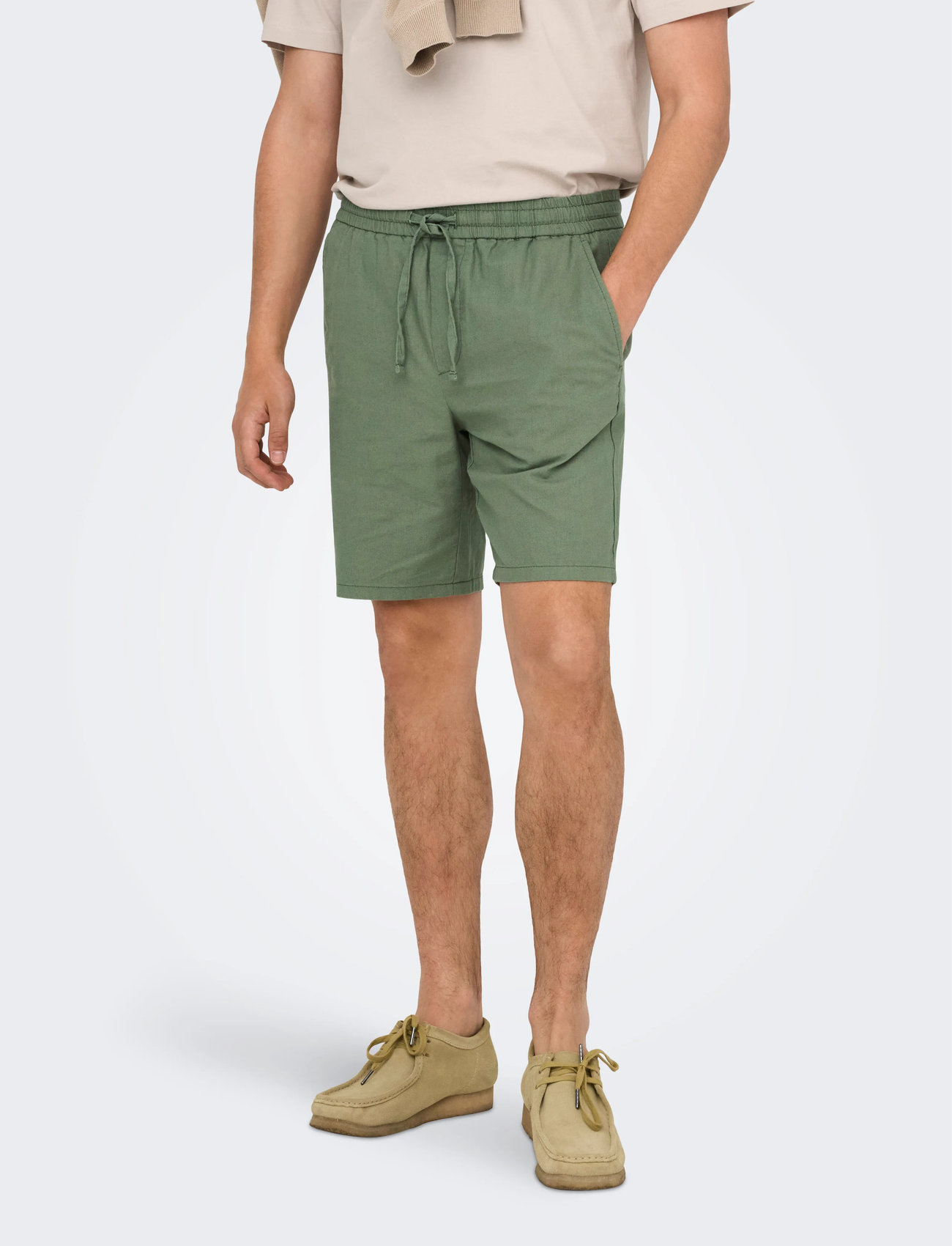 ONLY & SONS Onslinus 0007 Cot Lin Shorts Noos - Black - XS 2