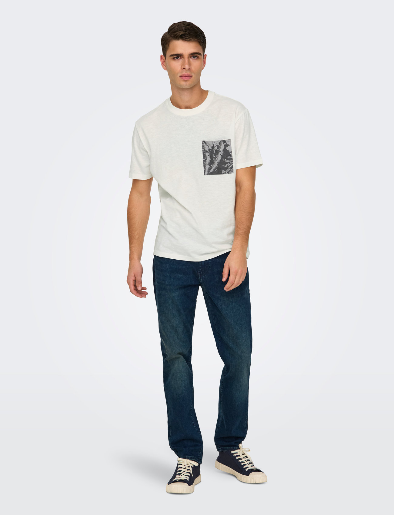 ONLY & SONS Onsperry Life Reg Leaf Ss Pockettee Noos - Beige - XS 1