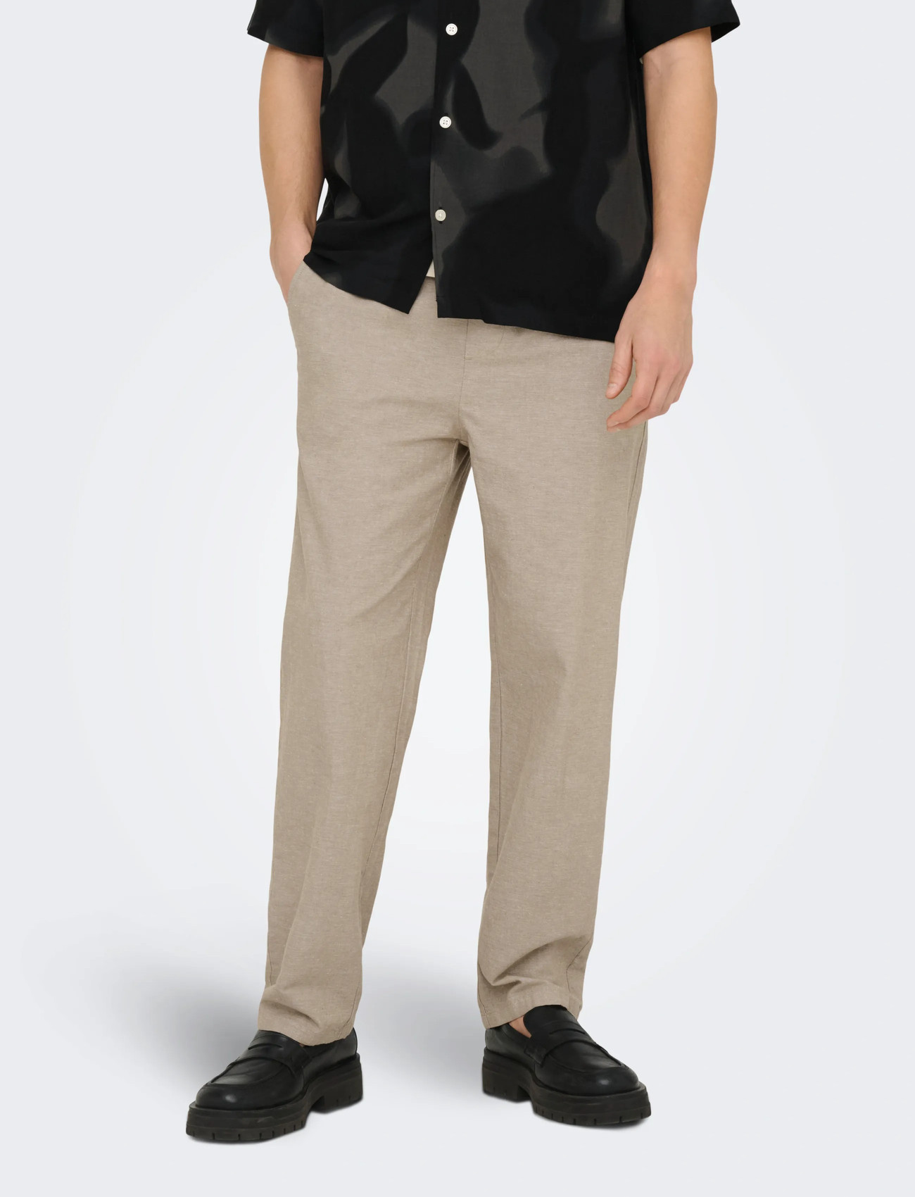 ONLY & SONS Onssinus Loose 0007 Cot Lin Pant Noos - Navy - XS 2