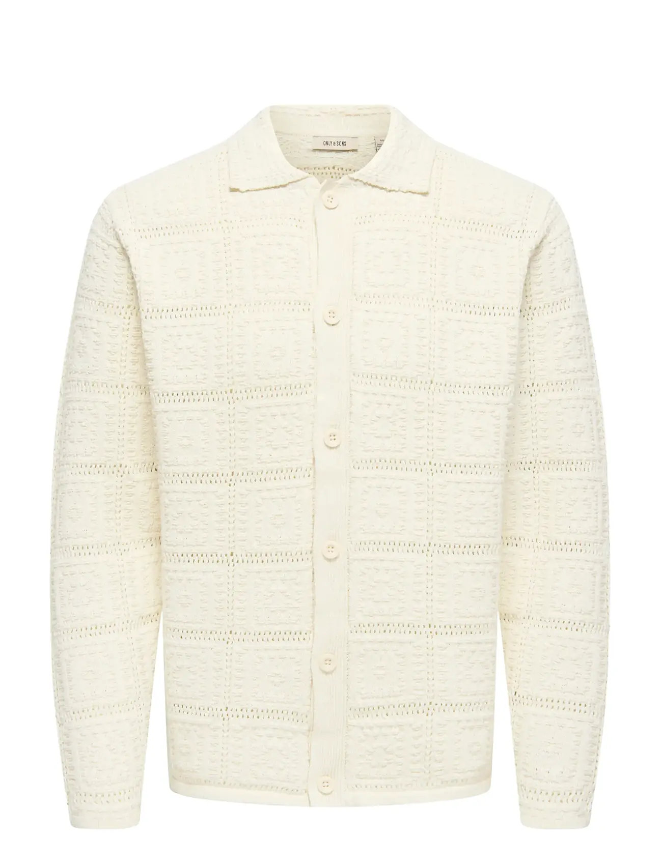 ONLY & SONS Onsbart Life Rlx 5 Ls Shirt Knit - Cream - XS 1
