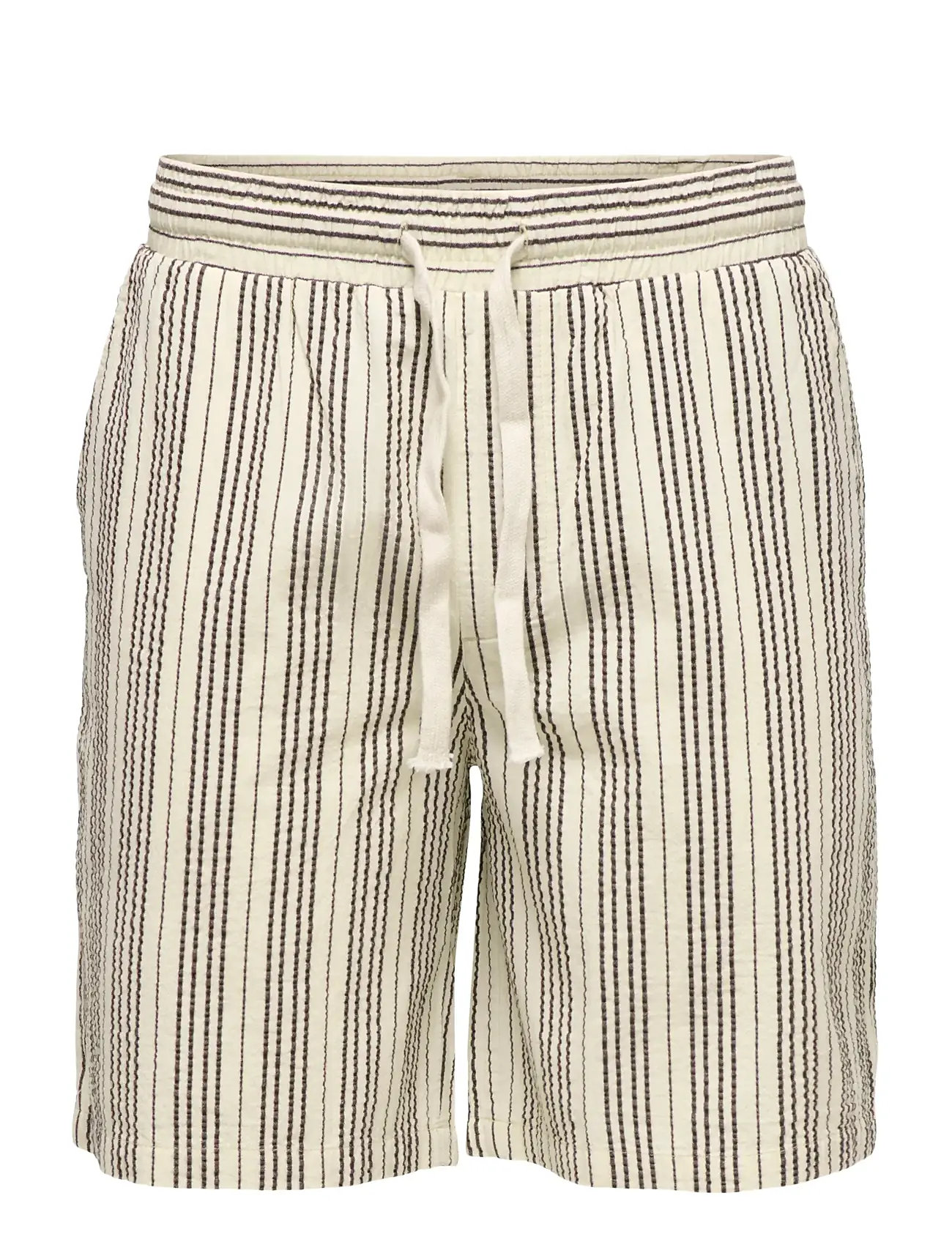 ONLY & SONS Onscruz Seersucker Jogger Shorts - Black - XS 2