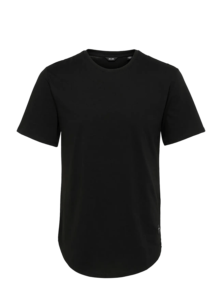 ONLY & SONS - ONSMATT LONGY SS TEE NOOS - lühikeste varrukatega t-särgid - black - 1