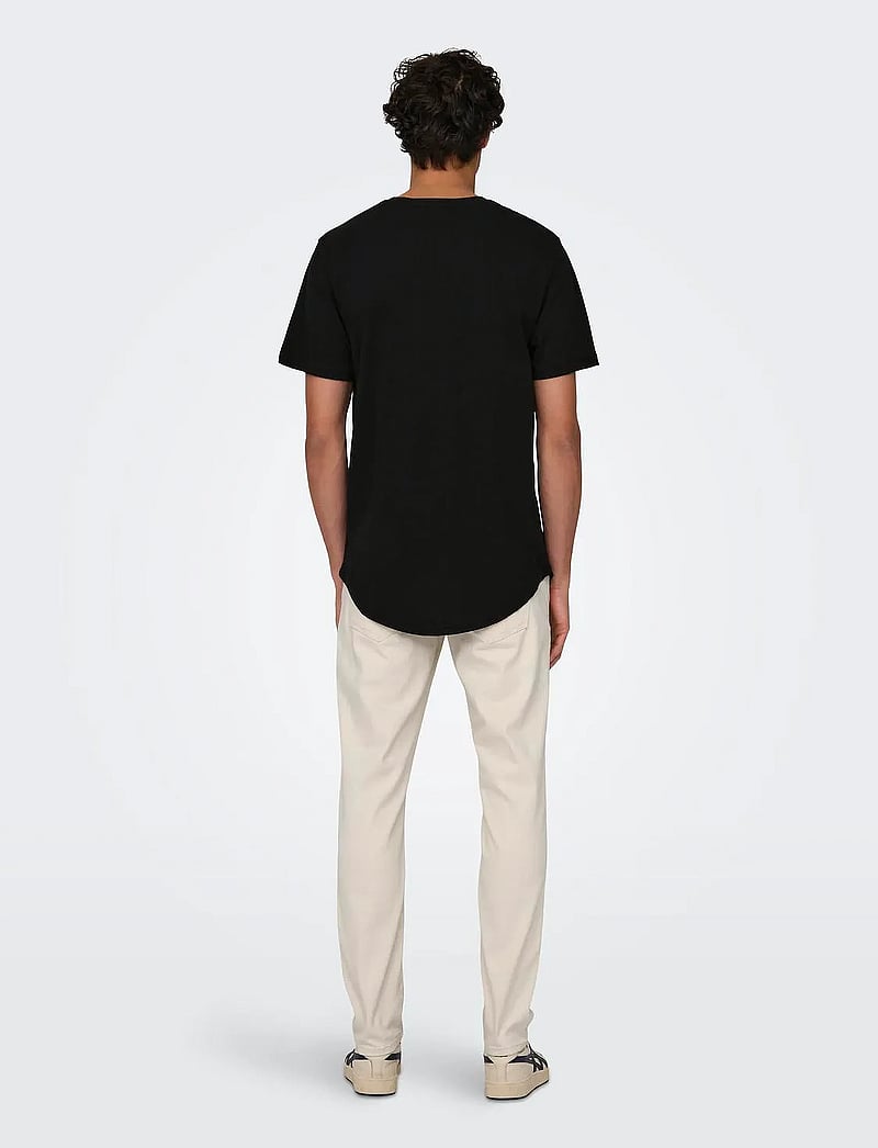 ONLY & SONS - ONSMATT LONGY SS TEE NOOS - kortärmade t-shirts - black - 3