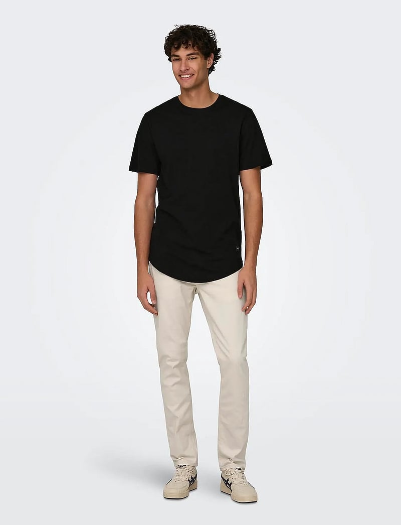ONLY & SONS - ONSMATT LONGY SS TEE NOOS - kortärmade t-shirts - black - 4