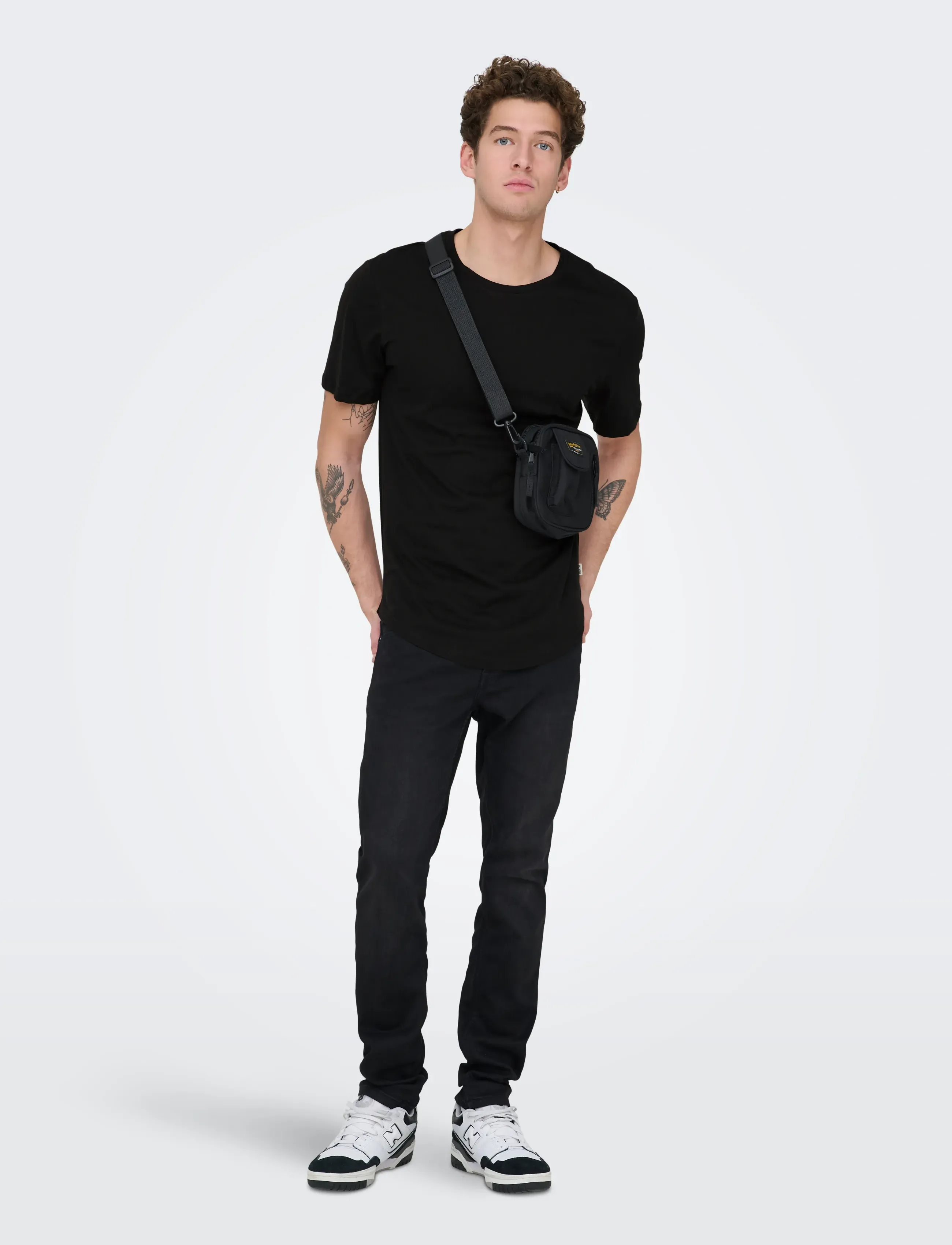 ONLY & SONS - ONSMATT LONGY SS TEE NOOS - kortærmede t-shirts - black - 4
