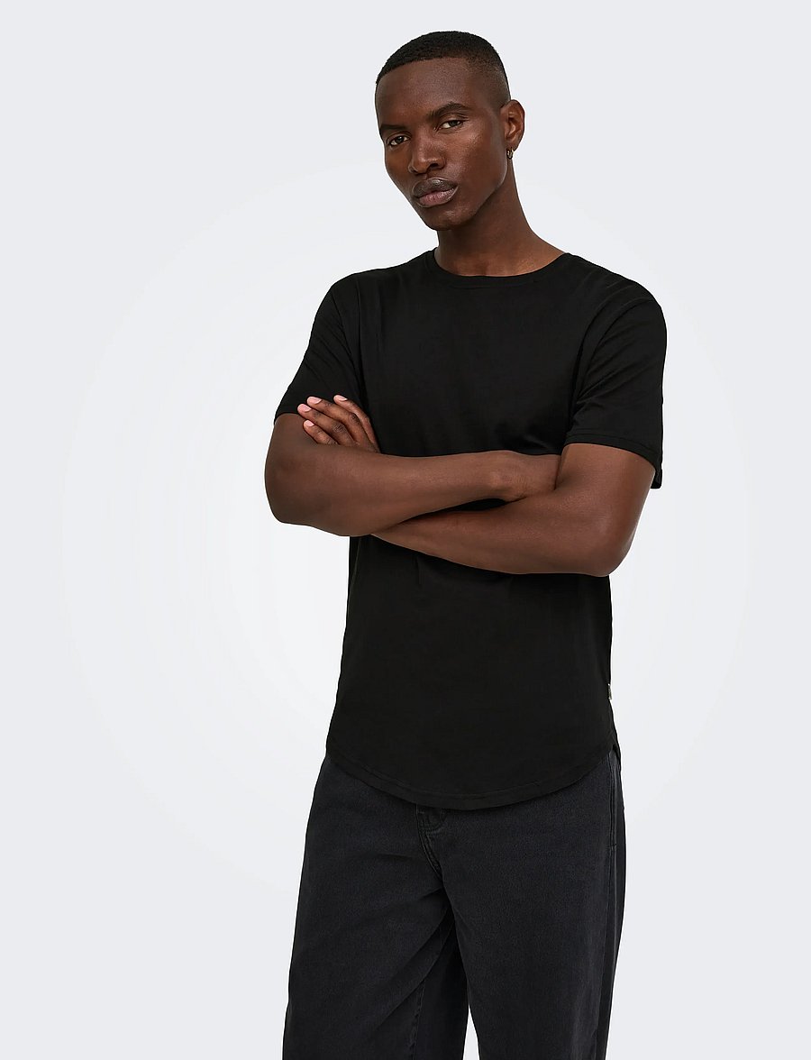 ONLY & SONS - ONSMATT LONGY SS TEE NOOS - kortærmede t-shirts - black - 5