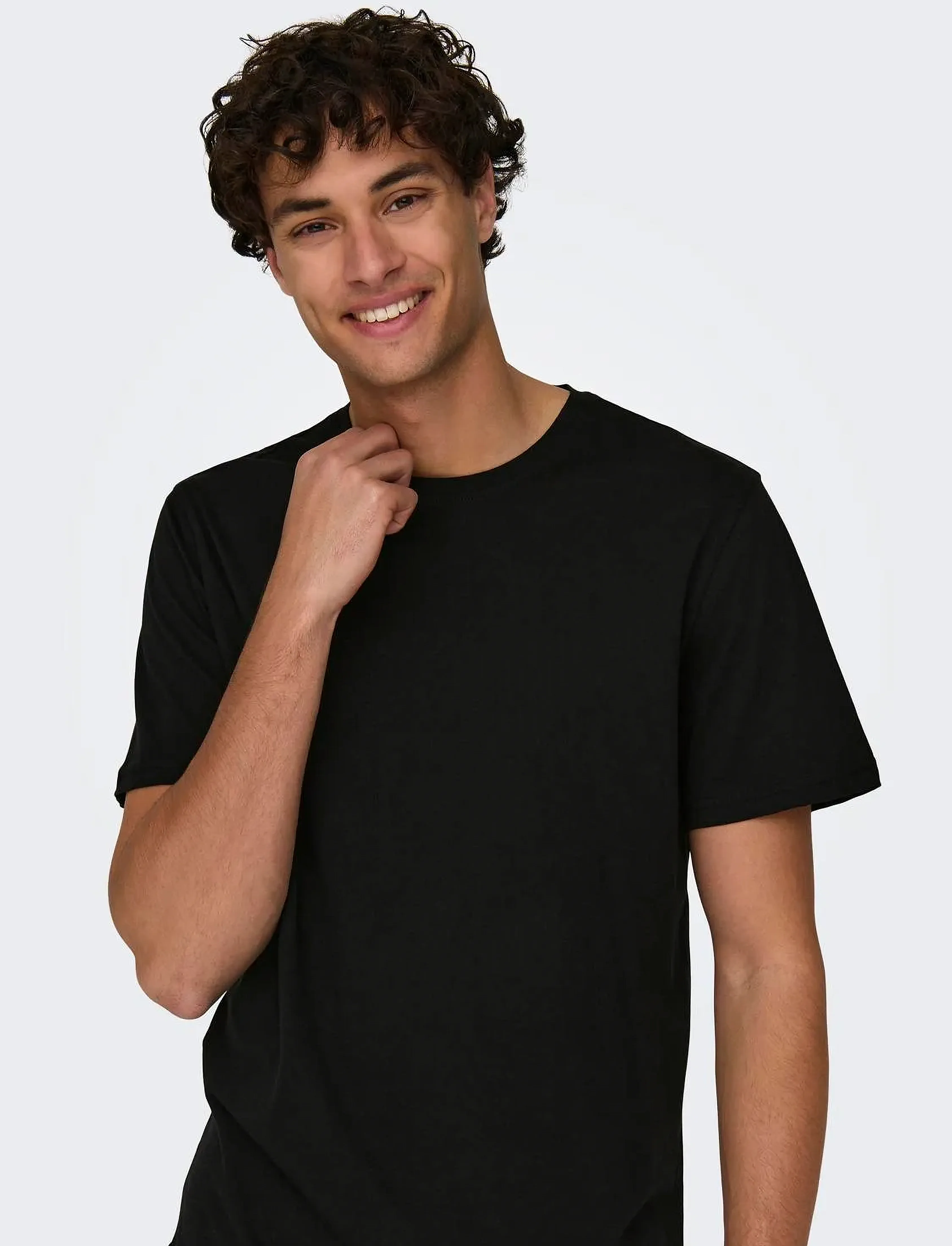 ONLY & SONS - ONSMATT LONGY SS TEE NOOS - kortærmede t-shirts - black - 5