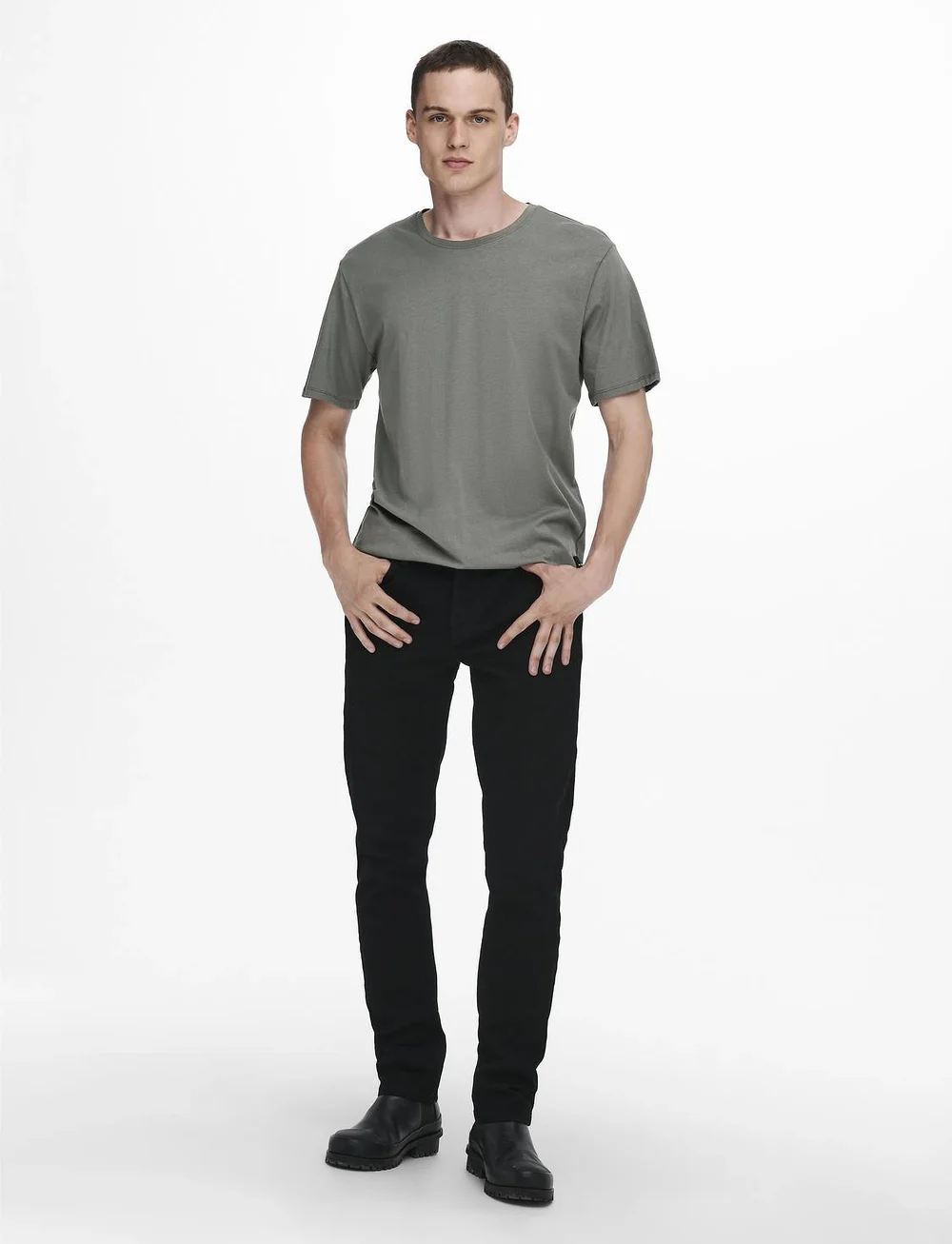 ONLY & SONS - ONSMATT LIFE LONGY SS TEE - kortærmede t-shirts - castor gray - 0