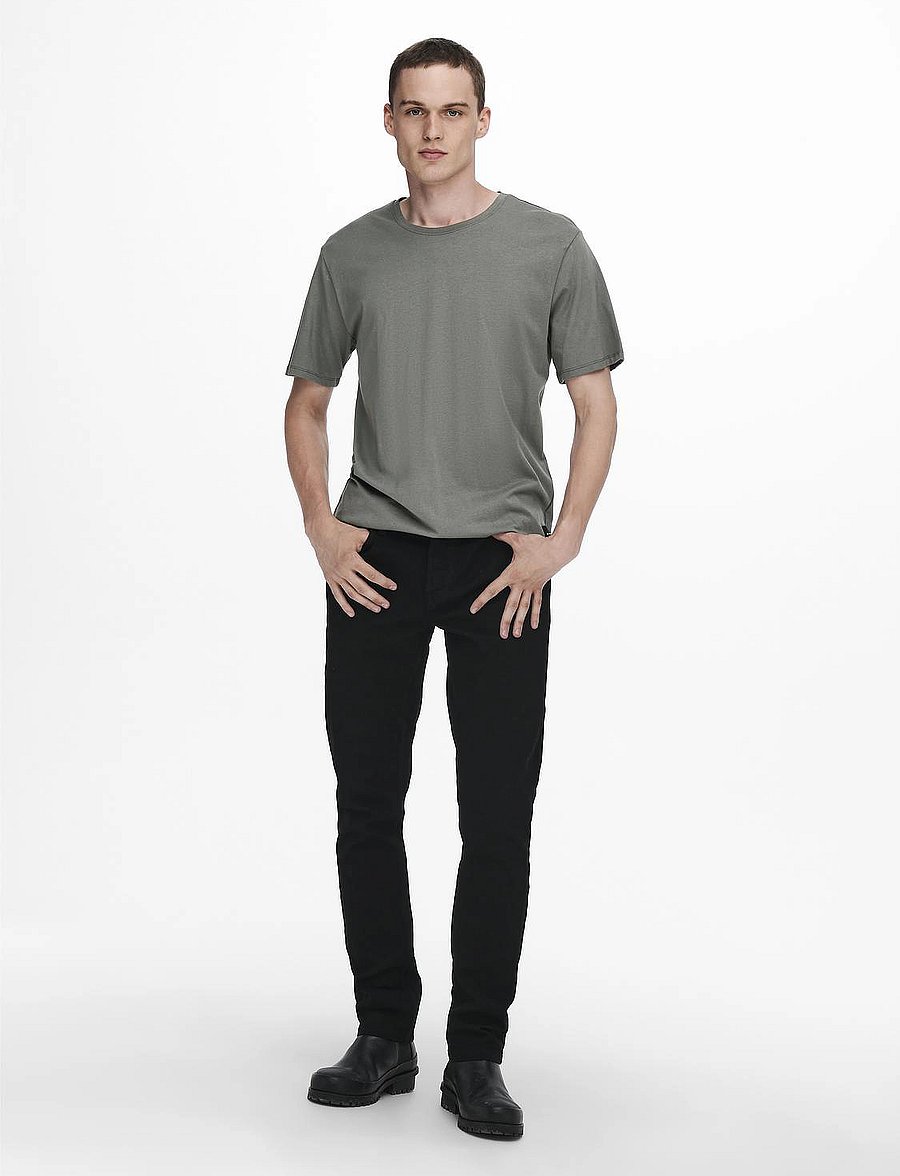 ONLY & SONS - ONSMATT LONGY SS TEE NOOS - kurzärmelige t-shirts - castor gray - 0