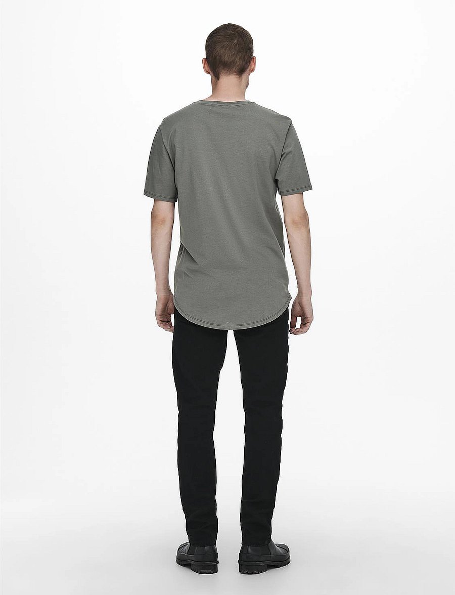 ONLY & SONS - ONSMATT LONGY SS TEE NOOS - kurzärmelige t-shirts - castor gray - 3