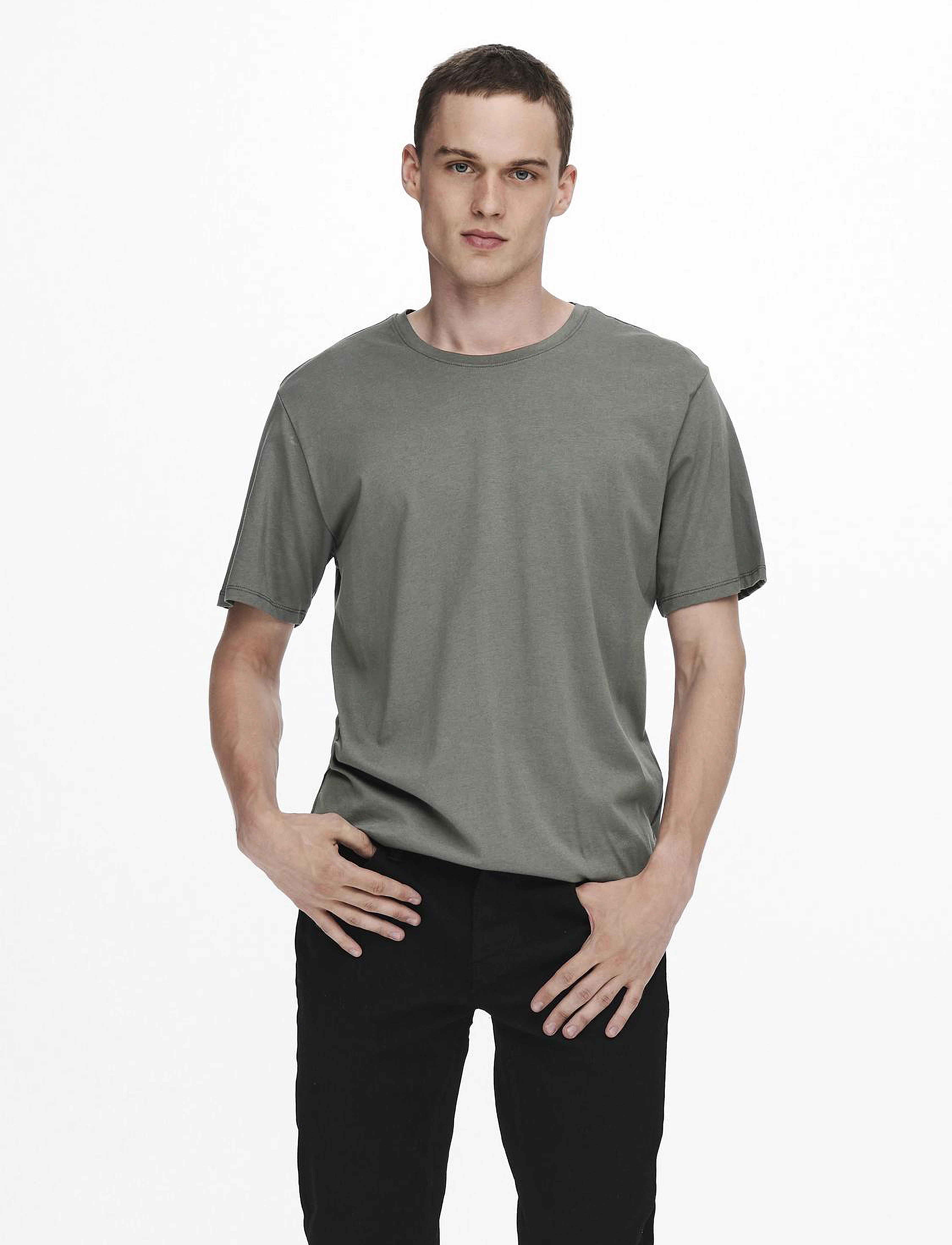 ONLY & SONS - ONSMATT LONGY SS TEE NOOS - kurzärmelig - castor gray - 4