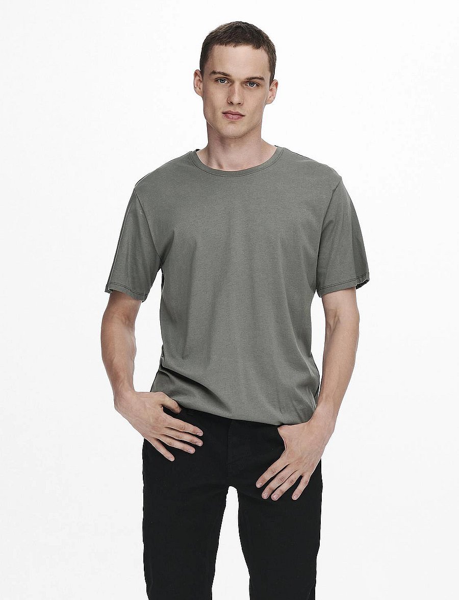 ONLY & SONS - ONSMATT LONGY SS TEE NOOS - kurzärmelige t-shirts - castor gray - 4
