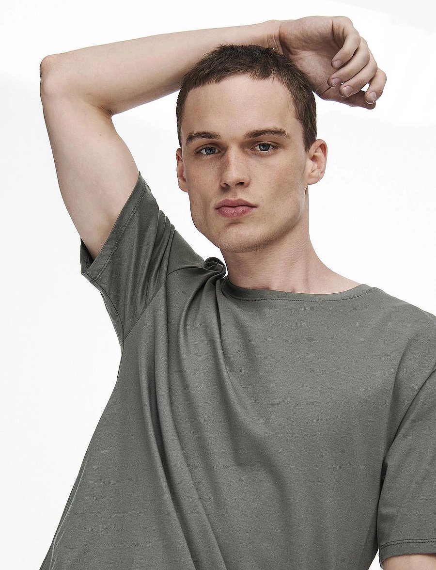 ONLY & SONS - ONSMATT LONGY SS TEE NOOS - kurzärmelige t-shirts - castor gray - 5