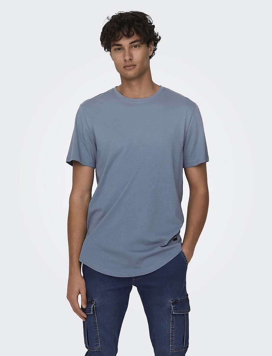 ONLY & SONS - ONSMATT LONGY SS TEE NOOS - kurzärmelige t-shirts - flint stone - 0