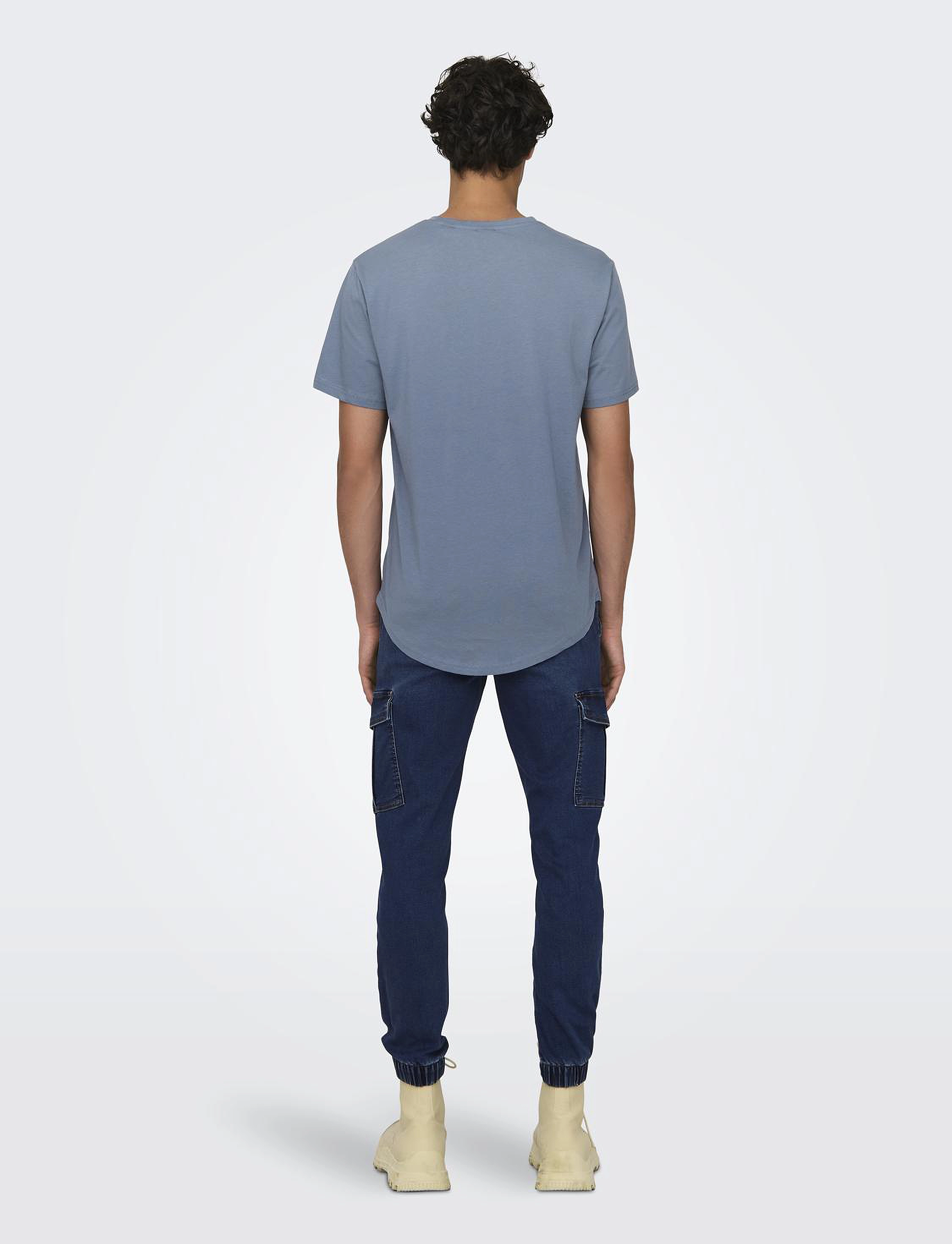 ONLY & SONS - ONSMATT LONGY SS TEE NOOS - stutterma bolir - flint stone - 3