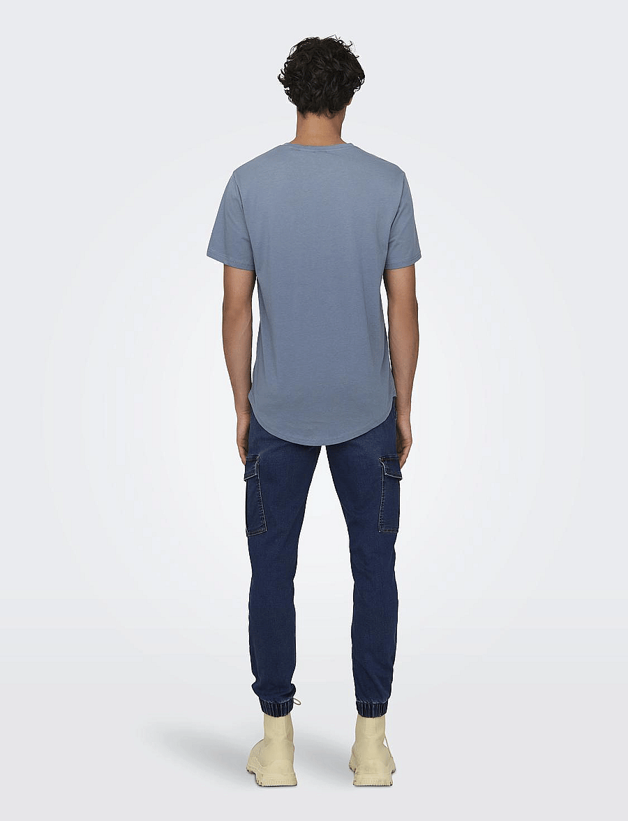 ONLY & SONS - ONSMATT LONGY SS TEE NOOS - kurzärmelige t-shirts - flint stone - 3