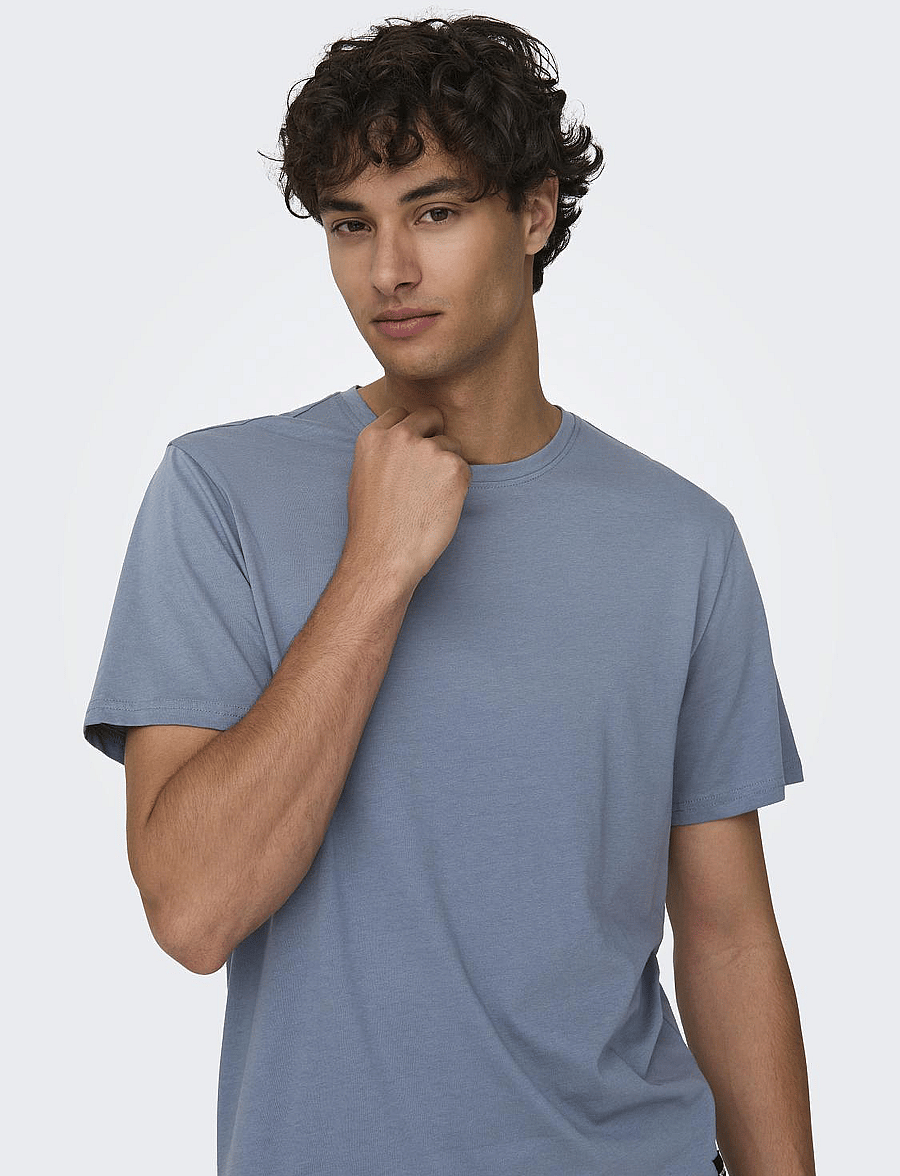 ONLY & SONS - ONSMATT LONGY SS TEE NOOS - kurzärmelige t-shirts - flint stone - 4