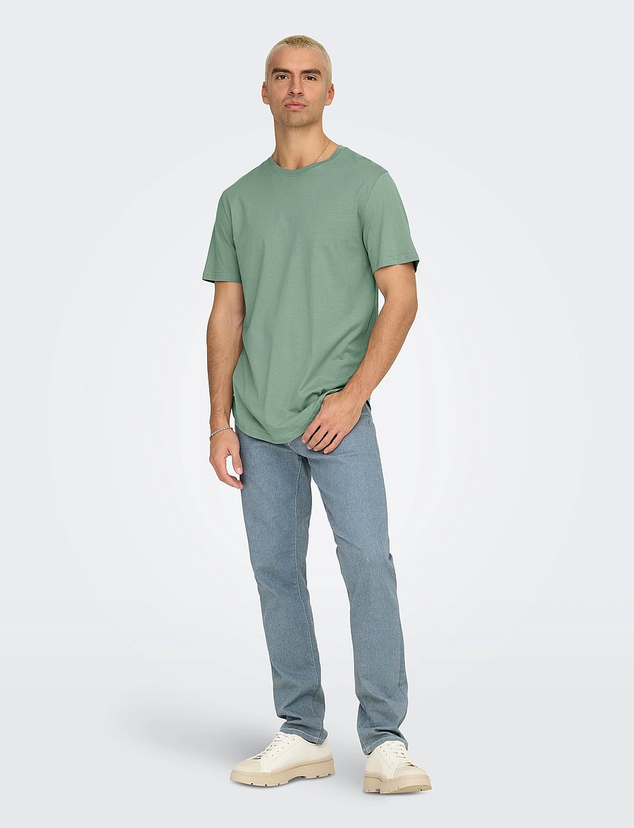 ONLY & SONS - ONSMATT LONGY SS TEE NOOS - kurzärmelige t-shirts - iceberg green - 0