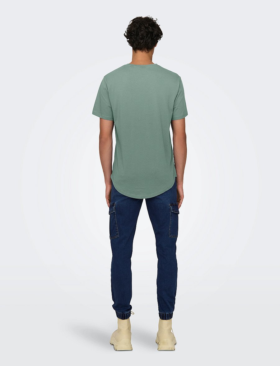 ONLY & SONS - ONSMATT LONGY SS TEE NOOS - kurzärmelige t-shirts - iceberg green - 3
