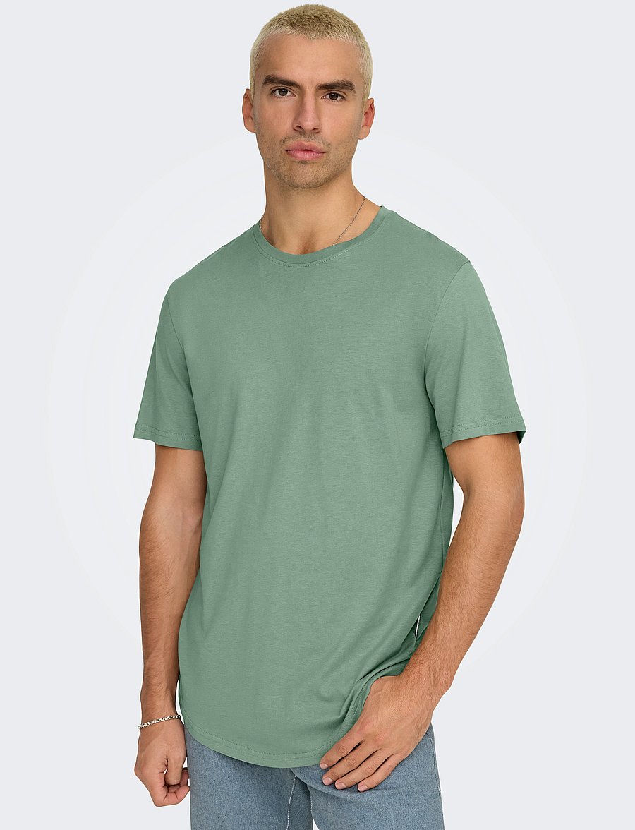 ONLY & SONS - ONSMATT LONGY SS TEE NOOS - kurzärmelige t-shirts - iceberg green - 4