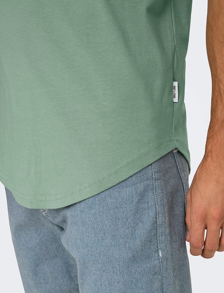 ONLY & SONS - ONSMATT LONGY SS TEE NOOS - kurzärmelige t-shirts - iceberg green - 5