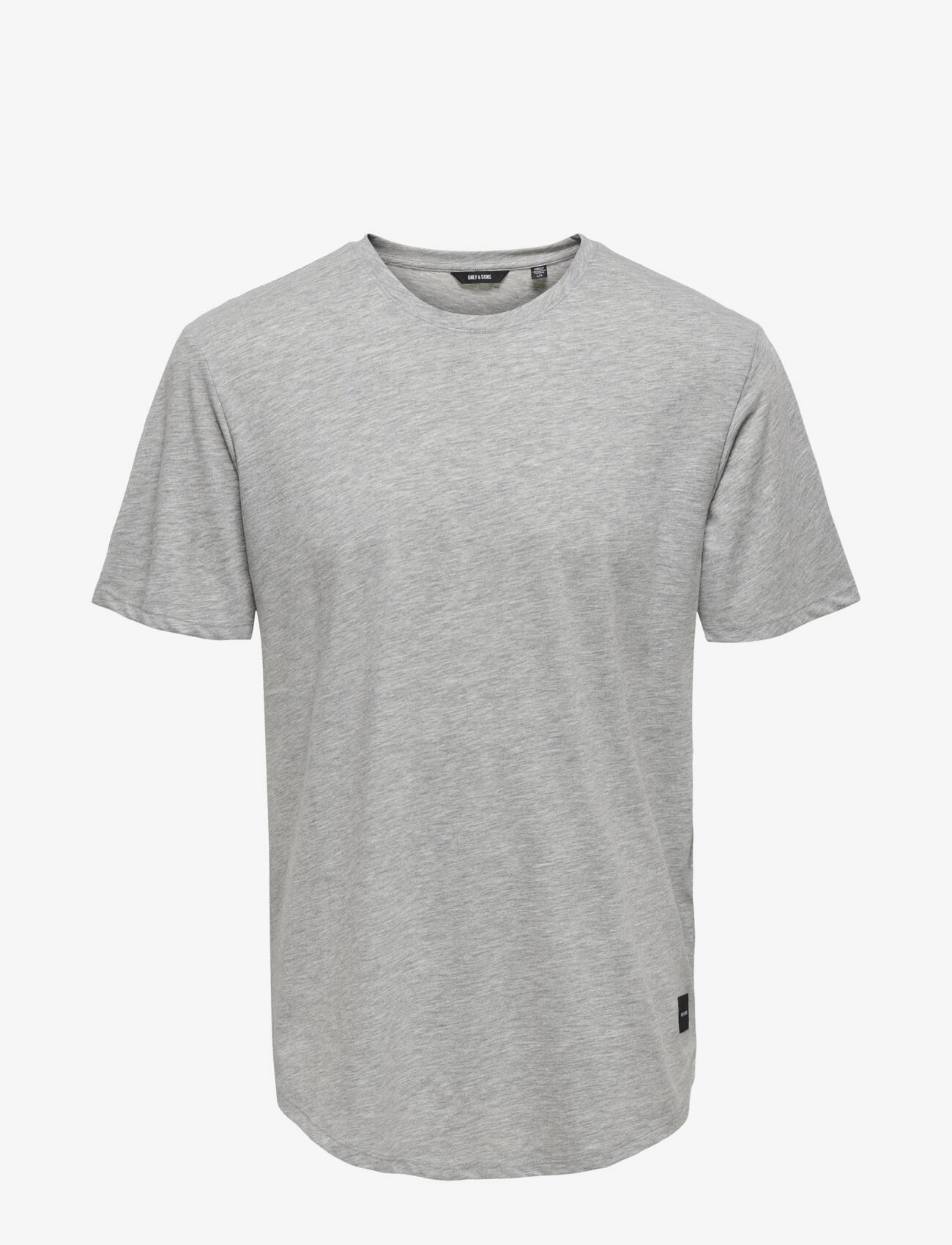 ONLY & SONS - ONSMATT LONGY SS TEE NOOS - die niedrigsten preise - light grey melange - 1