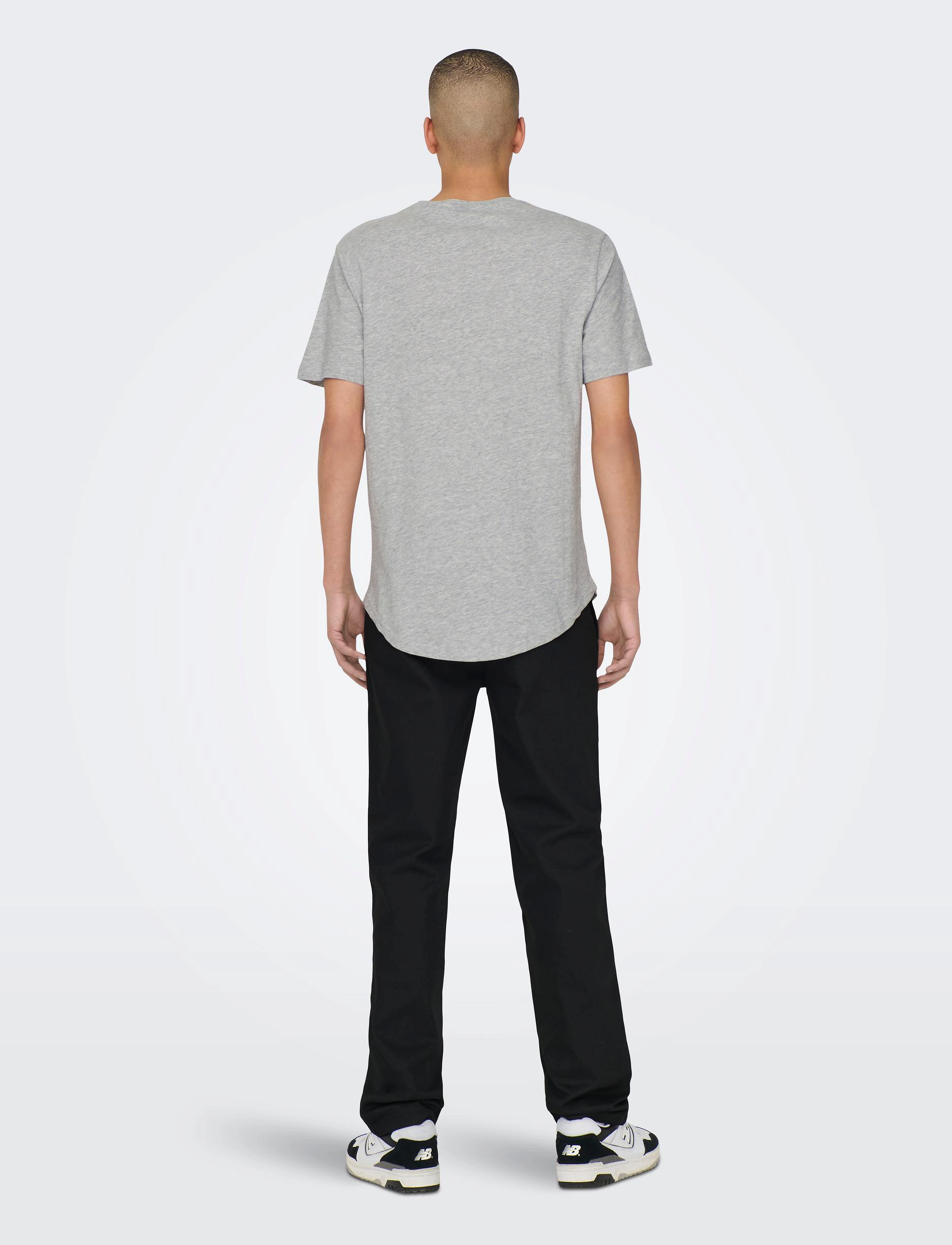 ONLY & SONS - ONSMATT LONGY SS TEE NOOS - die niedrigsten preise - light grey melange - 3
