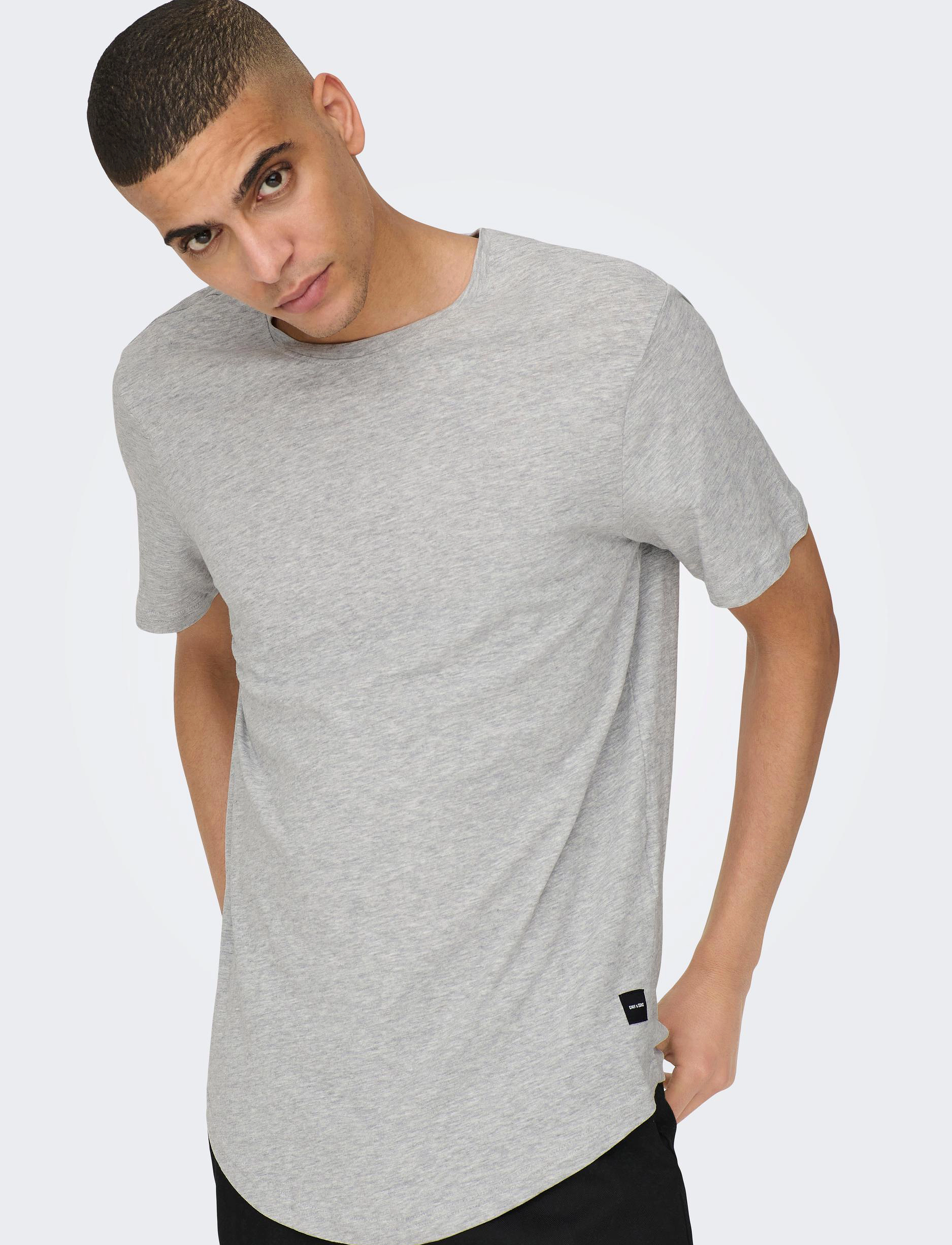 ONLY & SONS - ONSMATT LONGY SS TEE NOOS - die niedrigsten preise - light grey melange - 5
