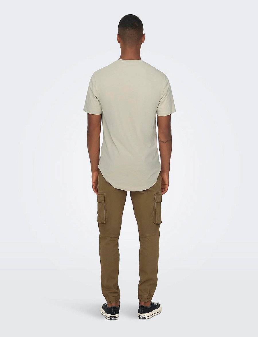 ONLY & SONS - ONSMATT LONGY SS TEE NOOS - lühikeste varrukatega t-särgid - silver lining - 3