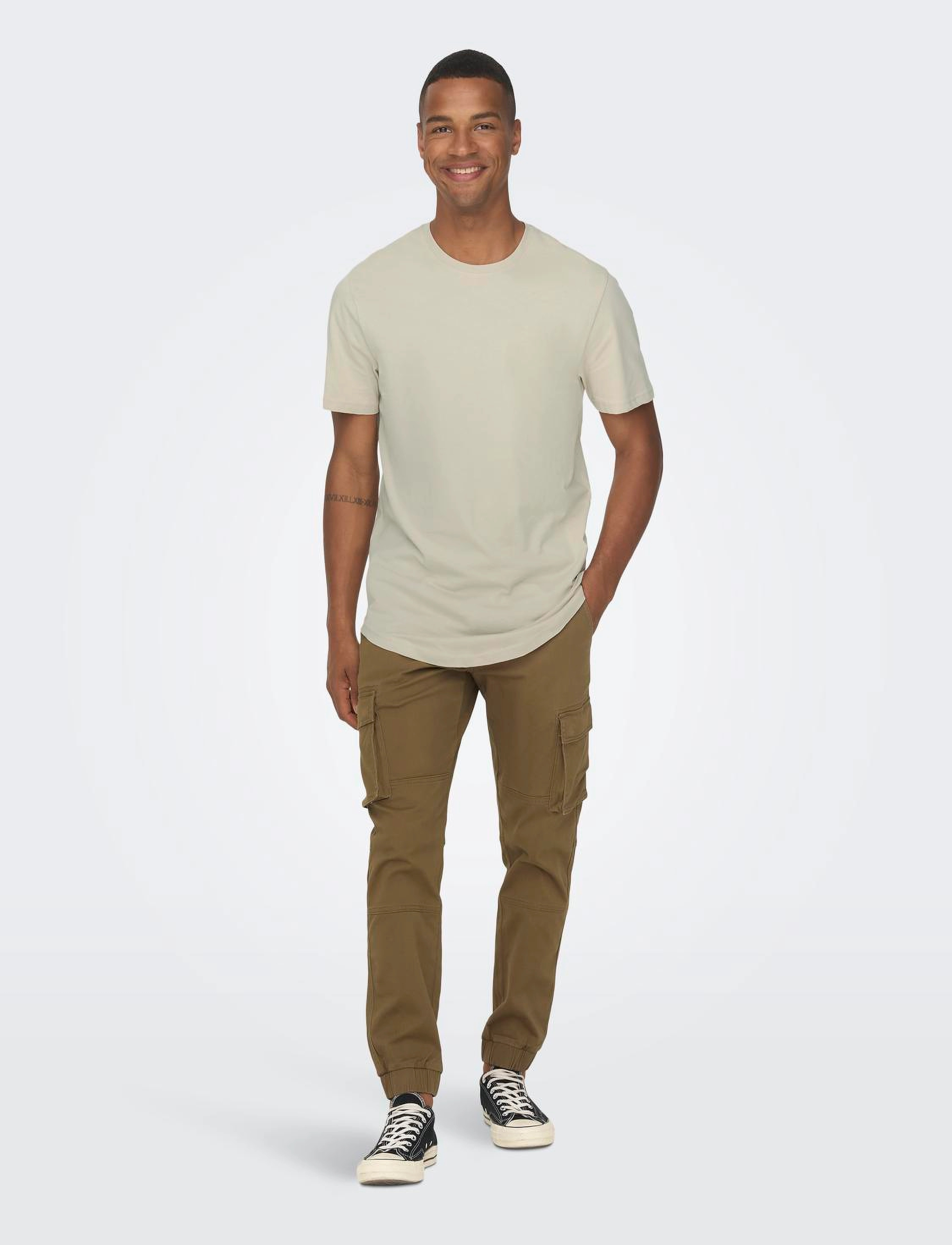 ONLY & SONS - ONSMATT LONGY SS TEE NOOS - kortærmede t-shirts - silver lining - 5