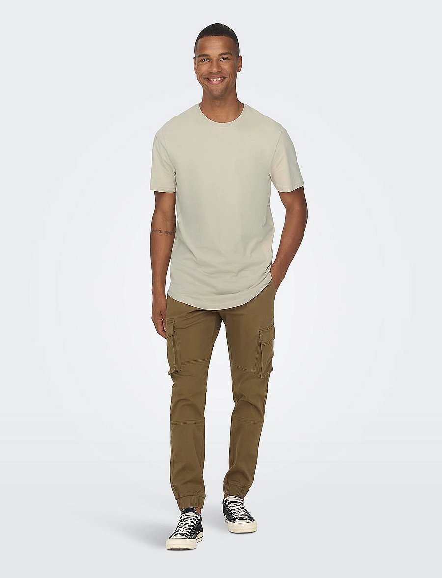 ONLY & SONS - ONSMATT LONGY SS TEE NOOS - lühikeste varrukatega t-särgid - silver lining - 5