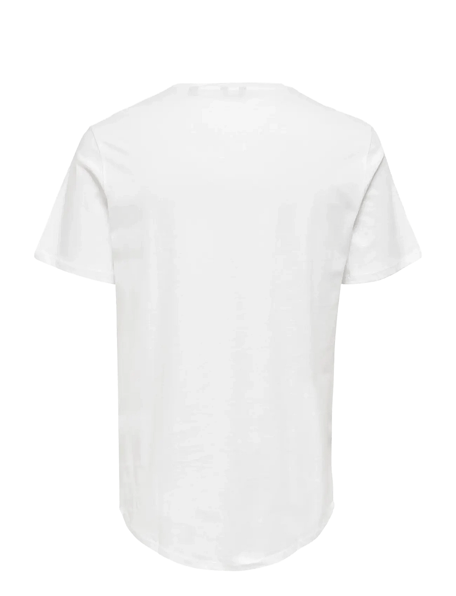 ONLY & SONS - ONSMATT LONGY SS TEE NOOS - lühikeste varrukatega t-särgid - white - 2