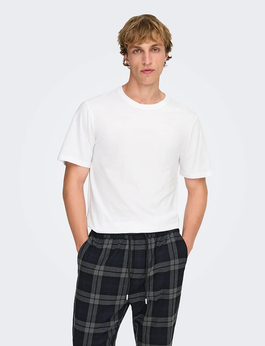 ONLY & SONS - ONSMATT LONGY SS TEE NOOS - lühikeste varrukatega t-särgid - white - 0