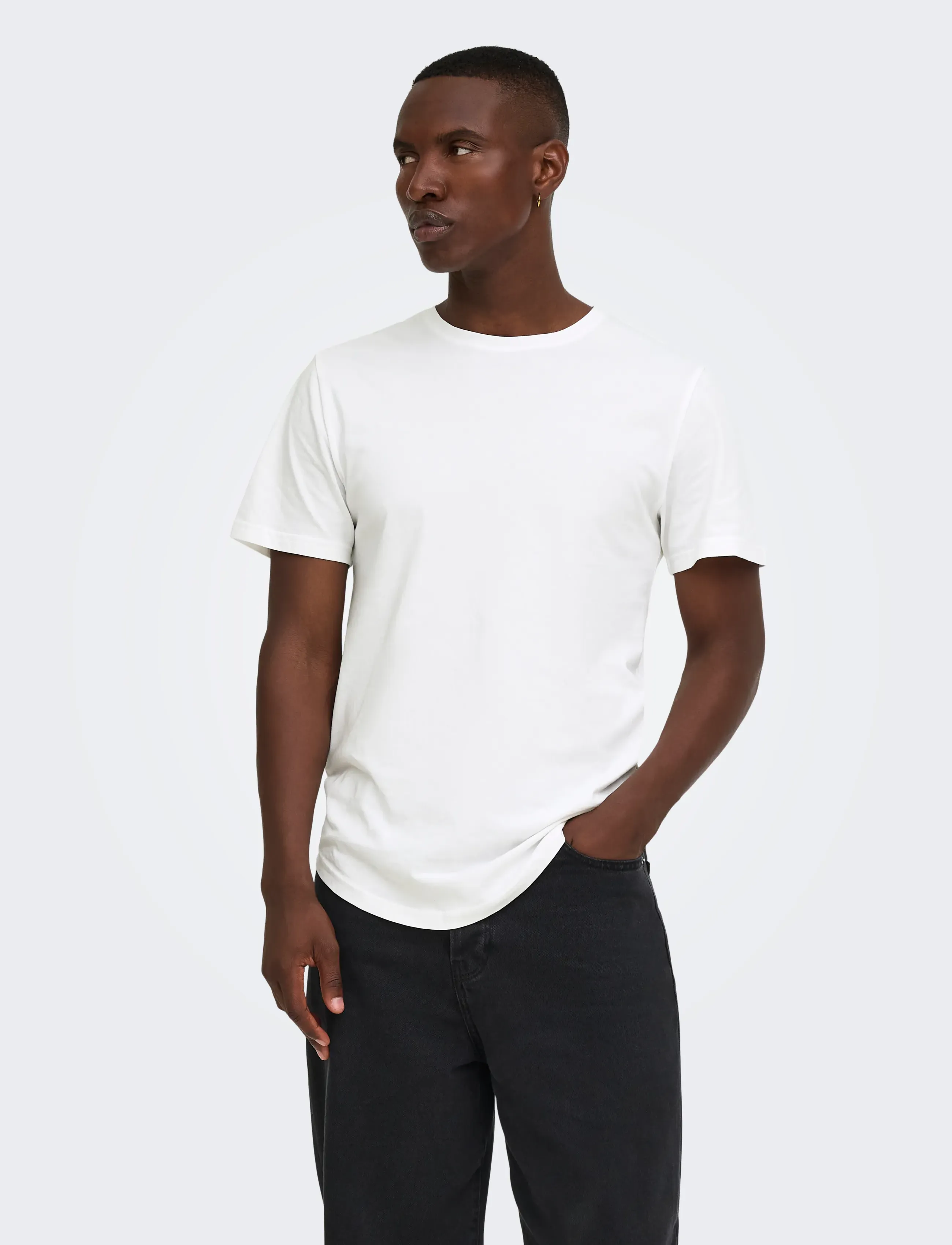 ONLY & SONS ONSMATT LONGY SS TEE NOOS - T-Shirts - WHITE / white