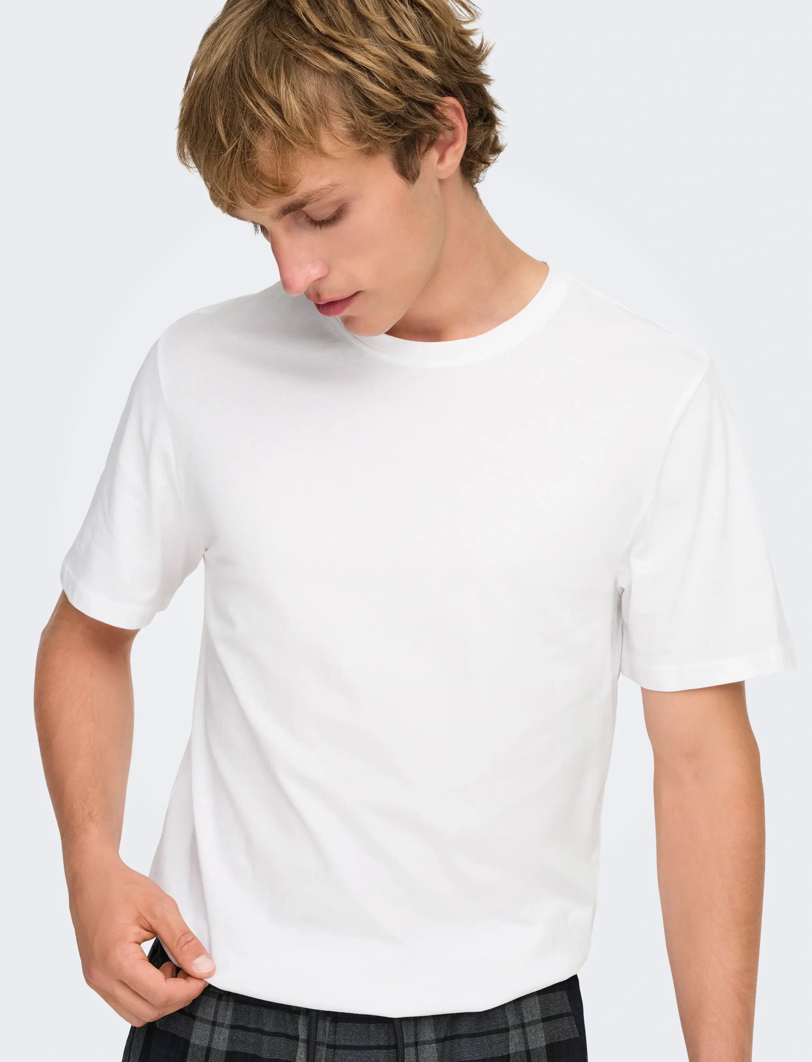 ONLY & SONS Onsmatt Longy Ss Tee Noos t-shirts - bas herr – bild 4