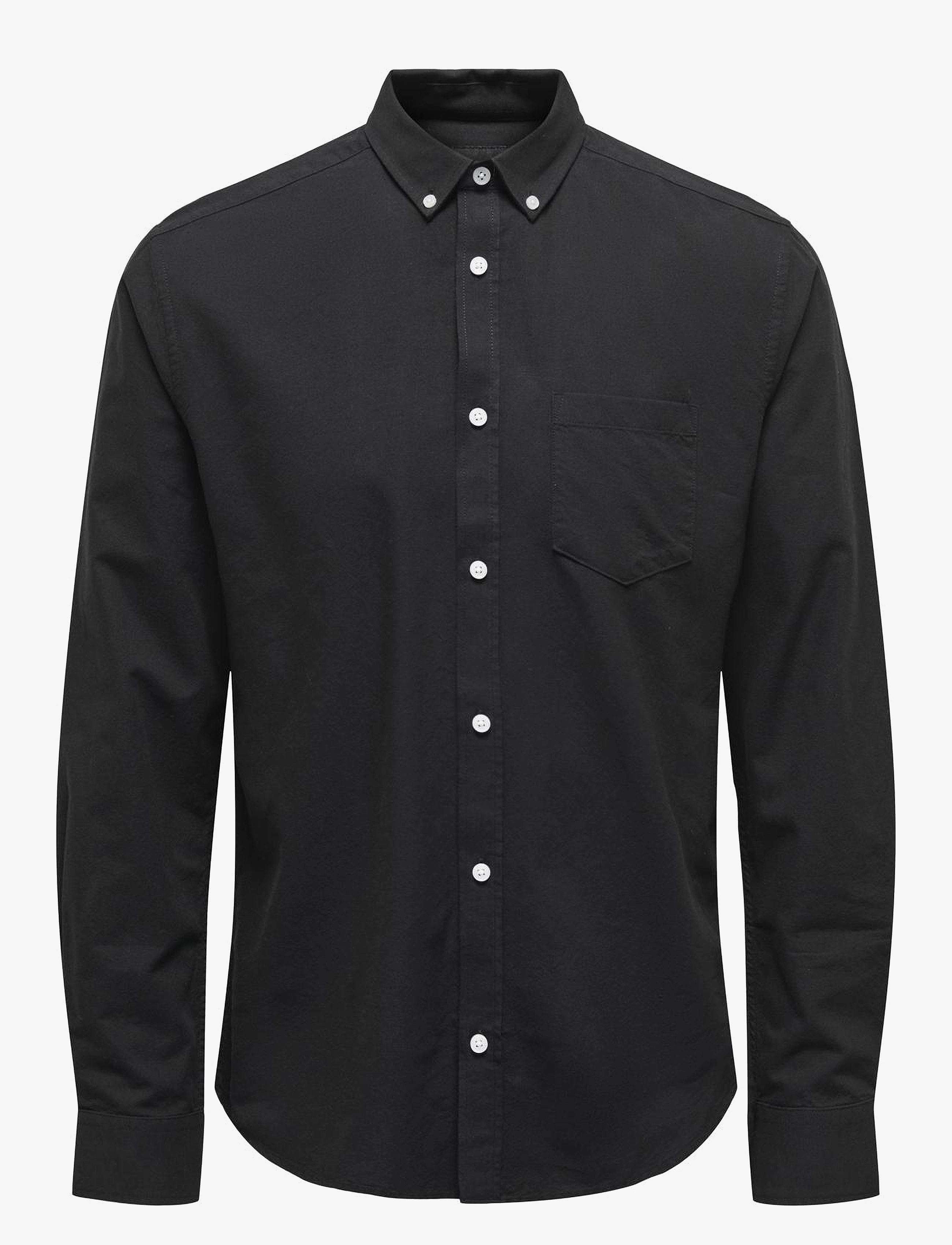 ONLY & SONS - ONSALVARO SLIM LS OXFORD SHIRT NOOS FRML - laveste priser - black - 1