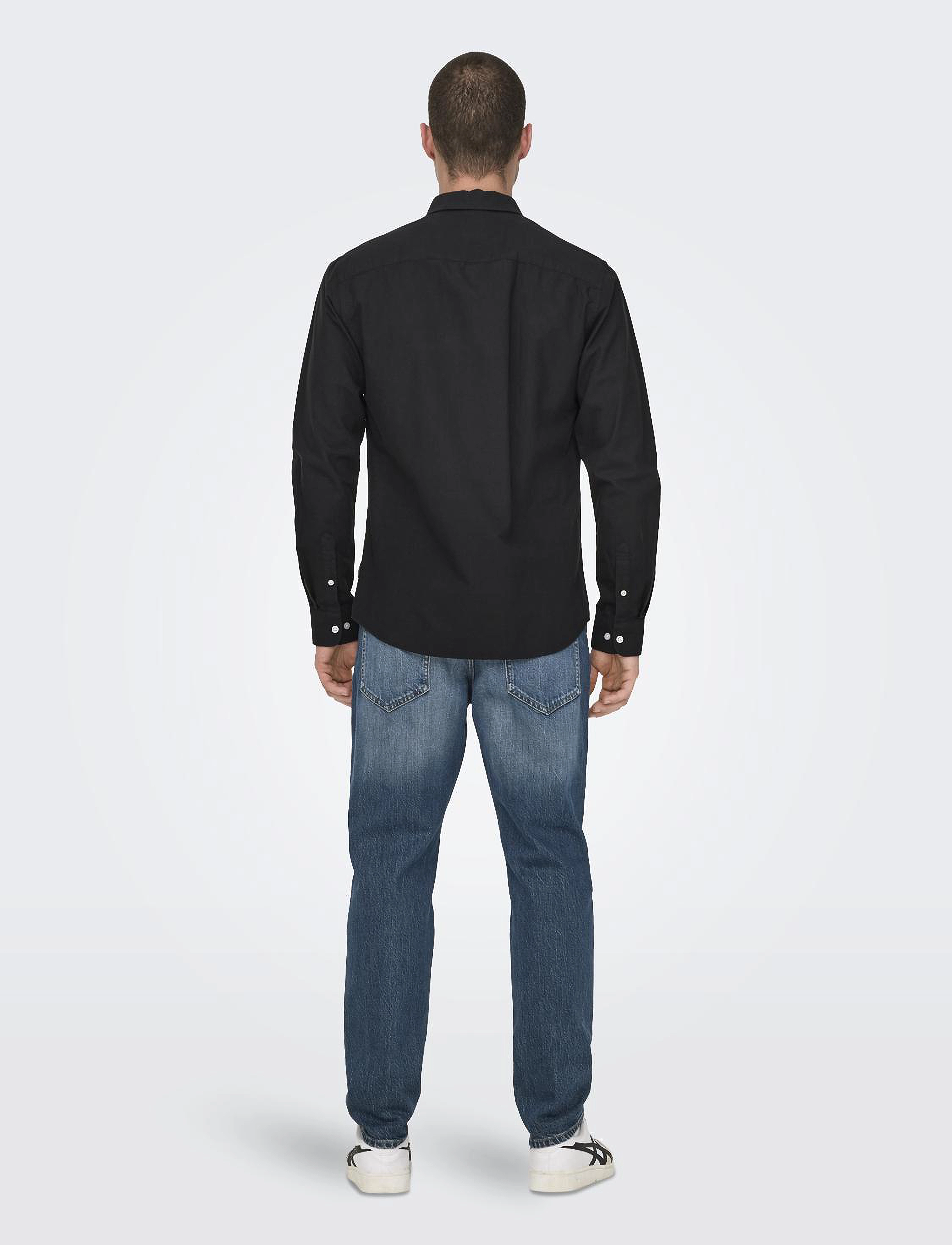 ONLY & SONS - ONSALVARO SLIM LS OXFORD SHIRT NOOS FRML - laveste priser - black - 3
