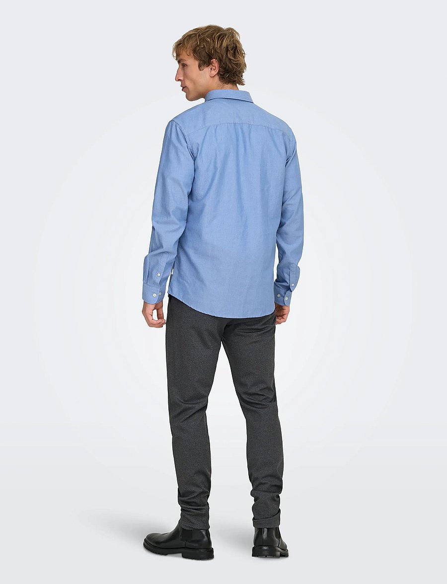 ONLY & SONS - ONSALVARO SLIM LS OXFORD SHIRT NOOS FRML - oxford krekli - cashmere blue - 3