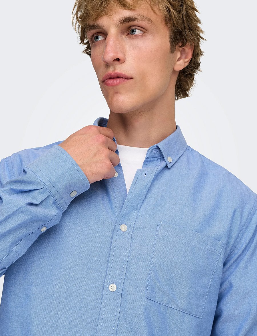 ONLY & SONS - ONSALVARO SLIM LS OXFORD SHIRT NOOS FRML - oxford krekli - cashmere blue - 5