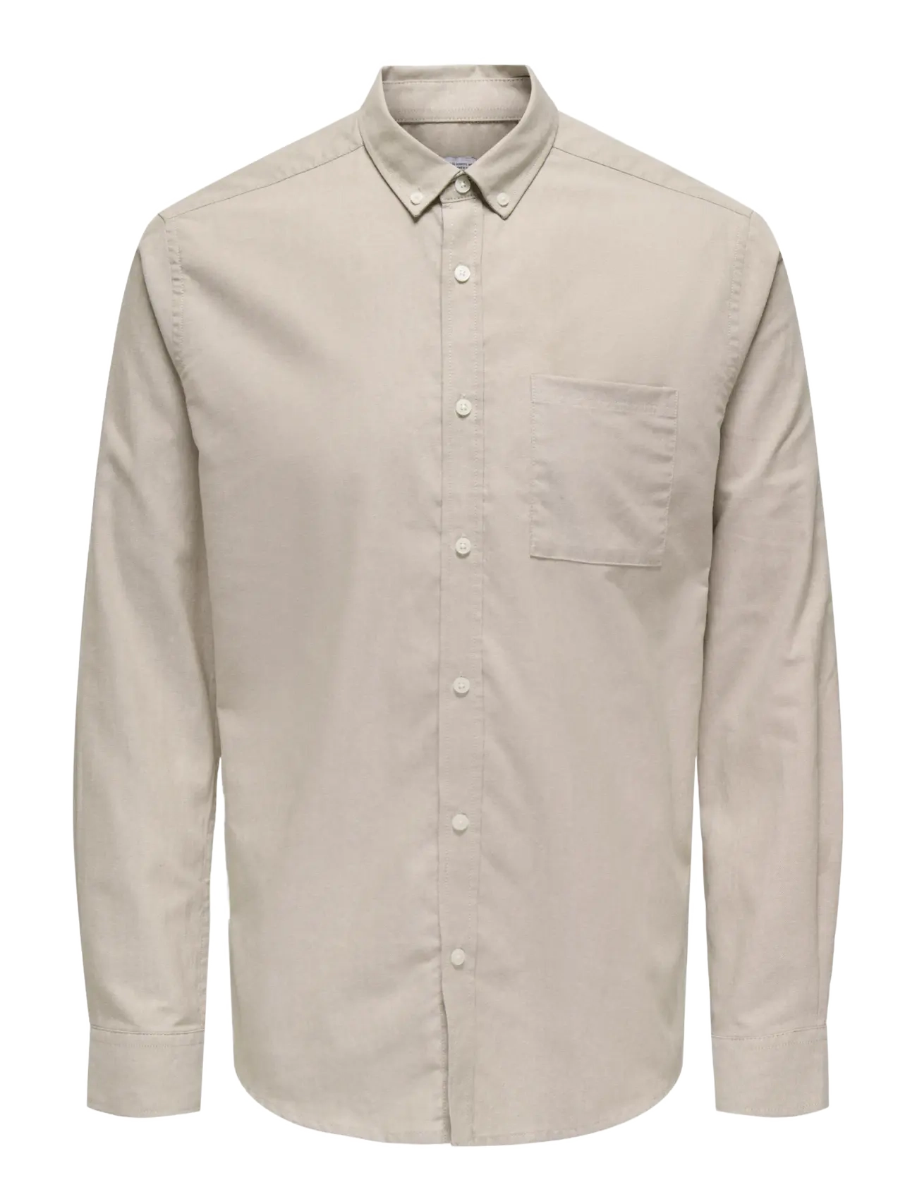 ONLY & SONS ONSALVARO SLIM LS OXFORD SHIRT NOOS FRML - Clothing - CHINCHILLA / beige