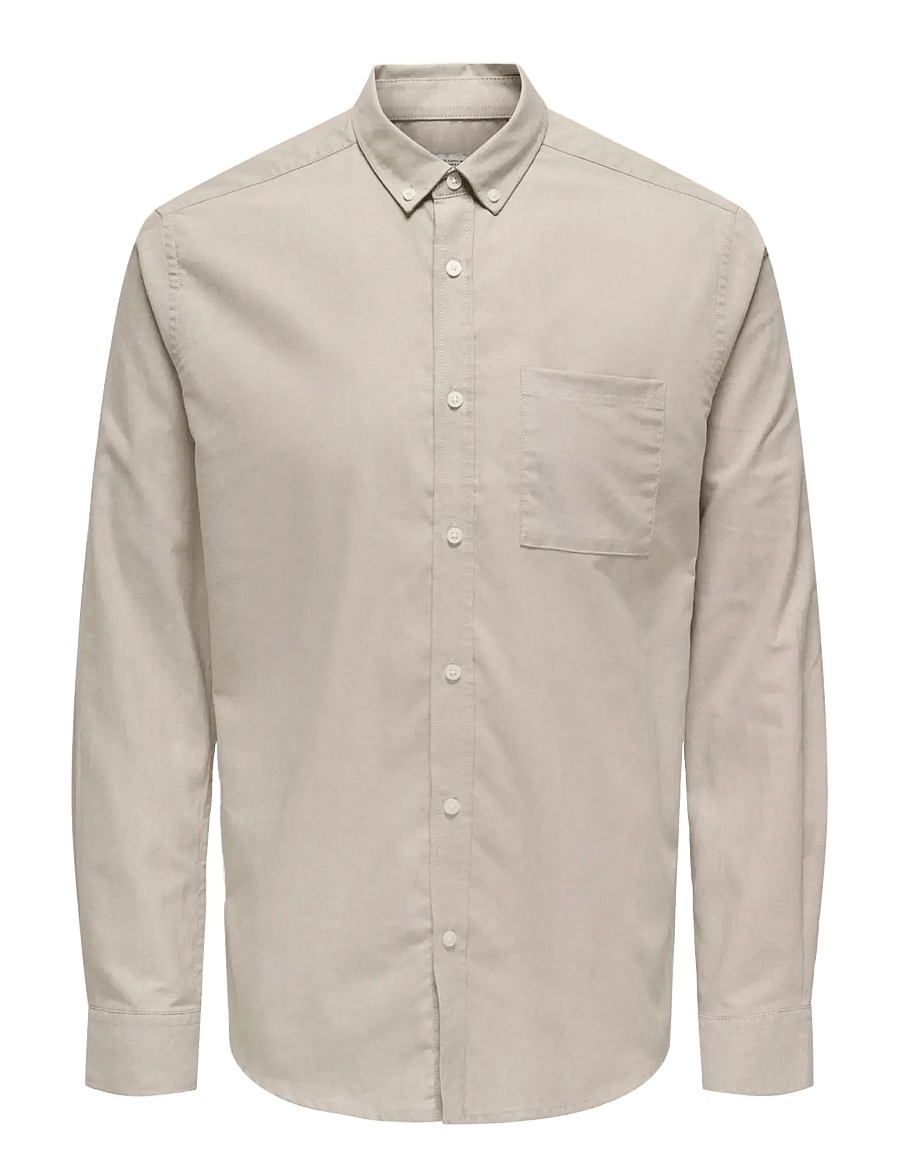 ONLY & SONS - ONSALVARO SLIM LS OXFORD SHIRT NOOS FRML - oxford-skjorter - chinchilla - 1