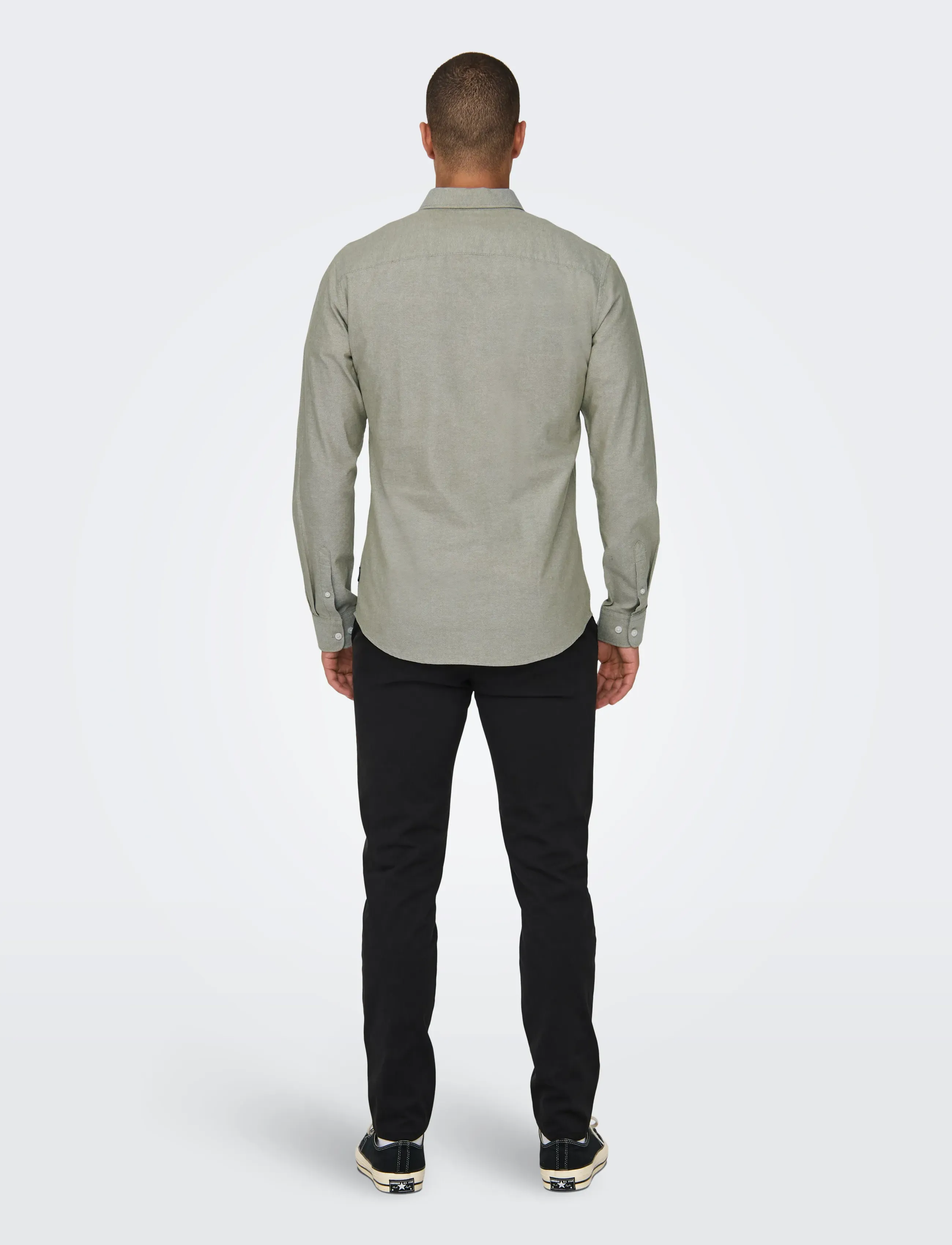 ONLY & SONS - ONSALVARO SLIM LS OXFORD SHIRT NOOS FRML - laveste priser - olive drab - 3