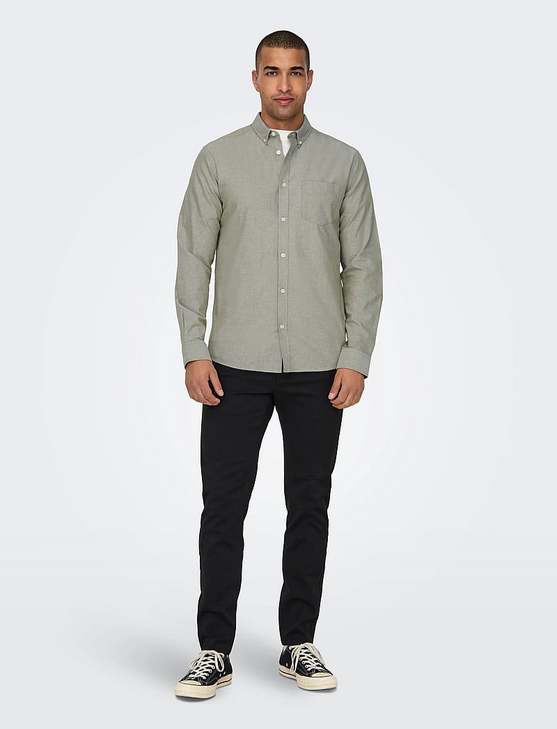 ONLY & SONS - ONSALVARO SLIM LS OXFORD SHIRT NOOS FRML - oxford-hemden - olive drab - 4